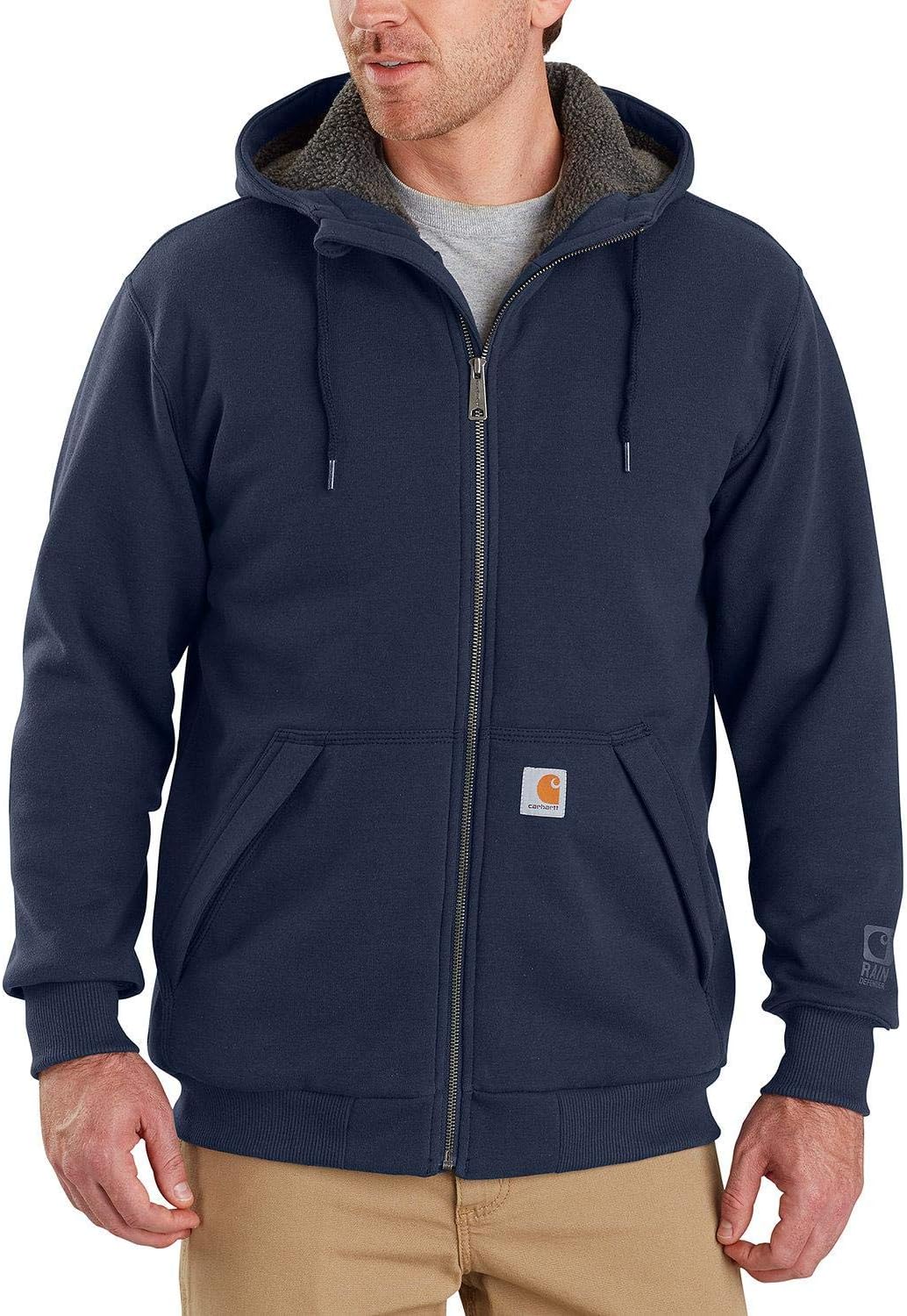 Carhartt Men’s Rain Defender Relaxed Fit Midweight Sherpa-Lined Full-Zip Sweatshirt Carhartt Men’s Rain Defender Relaxed Fit Midweight Sherpa-Lined Full-Zip Sweatshirt
