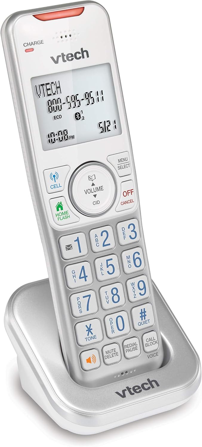 VTech Accessory Handset with Bluetooth Connect to Cell and Smart Call Blocker, VS112-07 (Silver & White) VTech Accessory Handset with Bluetooth Connect to Cell and Smart Call Blocker, VS112-07 (Silver & White)