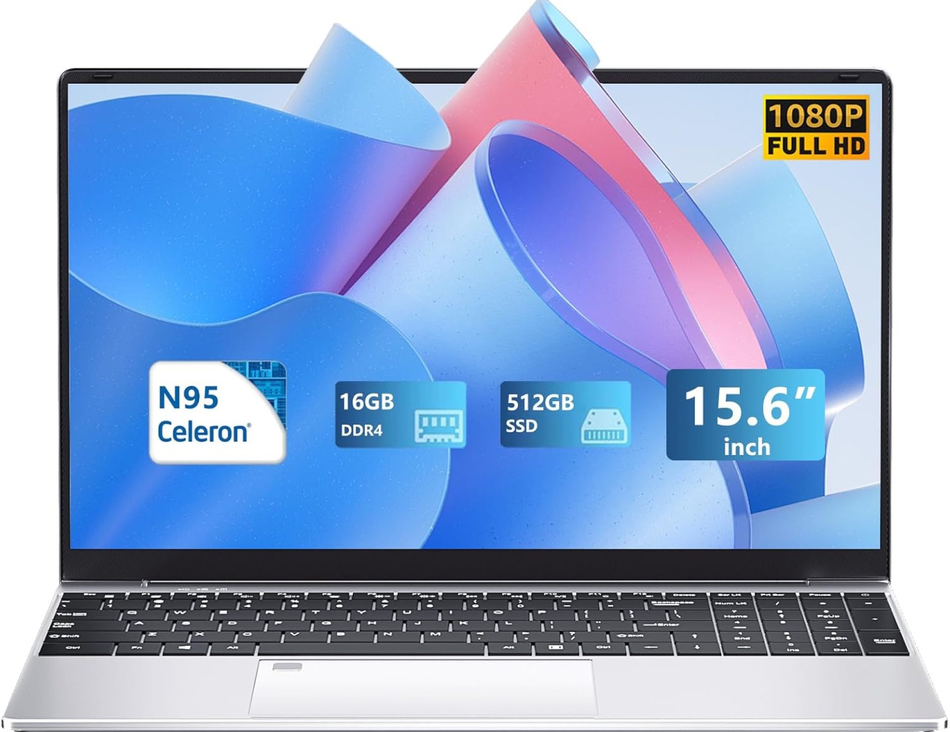 15.6 Inch Laptop,N95 Processor(Up to 3.4GHZ) Gaming Laptop 1920×1080 FHD IPS Screen,Laptops Computer 16GB DDR4 512GB SSD,180°Open Angle,Fingerprint Unlock Backlit Keyboard,WiFi 5,Webcam,USB3.0,BT 4.2 15.6 Inch Laptop,N95 Processor(Up to 3.4GHZ) Gaming Laptop 1920×1080 FHD IPS Screen,Laptops Computer 16GB DDR4 512GB SSD,180°Open Angle,Fingerprint Unlock Backlit Keyboard,WiFi 5,Webcam,USB3.0,BT 4.2