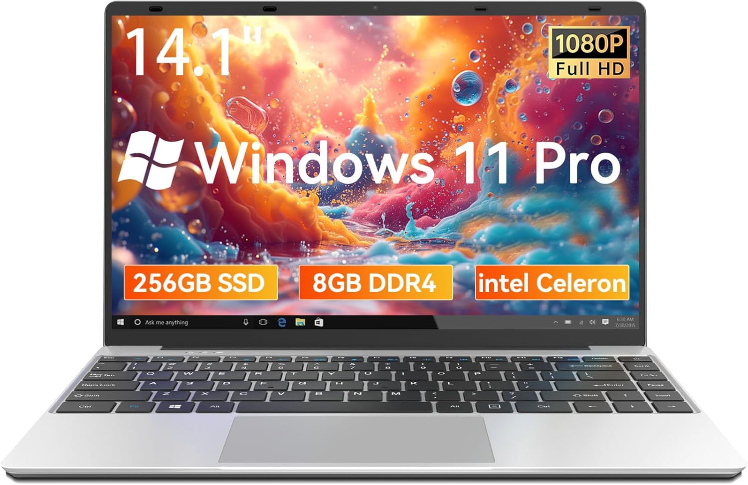 ANTEMPER 14.1 Inch Laptop, Windows 11 Laptop Computer, Intel Celeron N4020C(up to 2.8GHz), 8GB RAM 256GB SSD, Full HD 1920×1080, Mini HDMI, USB3.0, Webcam, TF Card, Type-c, 5000mAh Battery, Silver ANTEMPER 14.1 Inch Laptop, Windows 11 Laptop Computer, Intel Celeron N4020C(up to 2.8GHz), 8GB RAM 256GB SSD, Full HD 1920×1080, Mini HDMI, USB3.0, Webcam, TF Card, Type-c, 5000mAh Battery, Silver