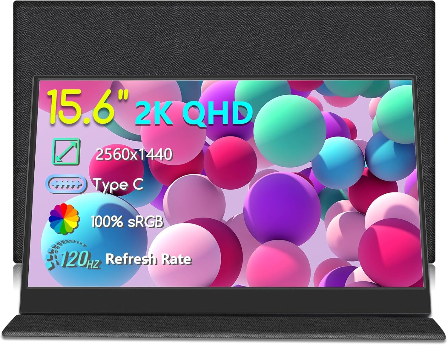 15.6” 120Hz 2K Portable Gaming Monitor, QHD Portable Monitor with HDR, Ultra Slim, Eye Care, External Second Screen for Laptop, PC, PS5, Mac, Xbox 15.6” 120Hz 2K Portable Gaming Monitor, QHD Portable Monitor with HDR, Ultra Slim, Eye Care, External Second Screen for Laptop, PC, PS5, Mac, Xbox