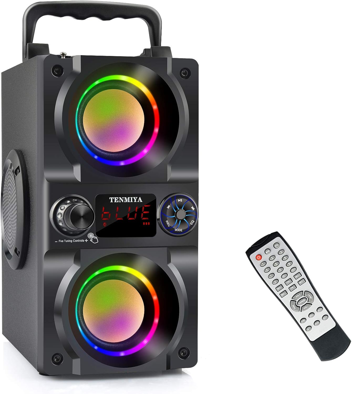 Bluetooth Speaker, 40W (60W Peak) Portable Wireless Speaker with Colorful Lights, Double Subwoofer Heavy Bass, FM Radio, MP3 Player, Loud Stereo Speaker for Home Outdoor Party Camping Bluetooth Speaker, 40W (60W Peak) Portable Wireless Speaker with Colorful Lights, Double Subwoofer Heavy Bass, FM Radio, MP3 Player, Loud Stereo Speaker for Home Outdoor Party Camping