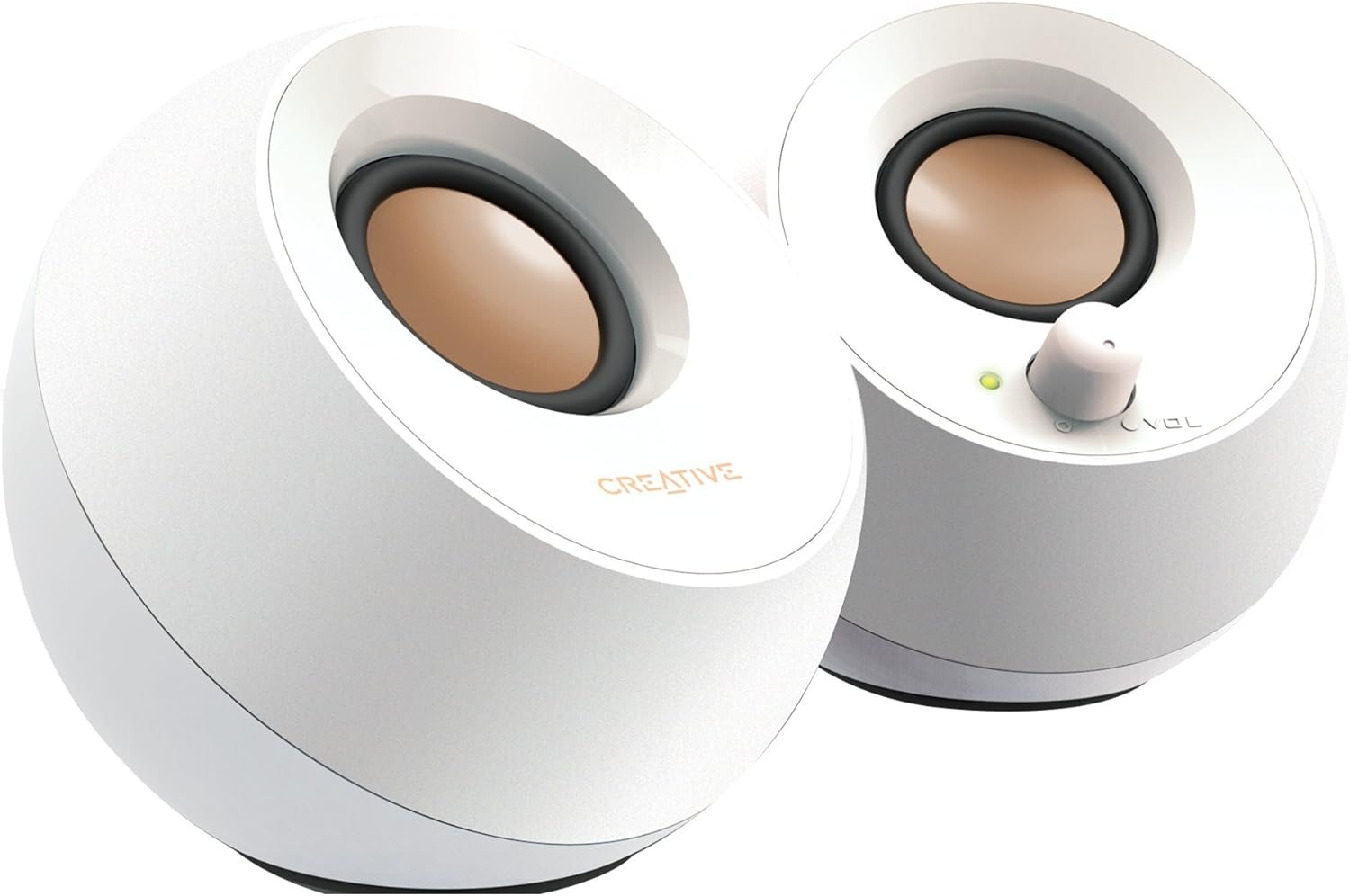 Creative Pebble 2.0 USB-Powered Desktop Speakers with Far-Field Drivers and Passive Radiators for PCs and Laptops (White) Creative Pebble 2.0 USB-Powered Desktop Speakers with Far-Field Drivers and Passive Radiators for PCs and Laptops (White)