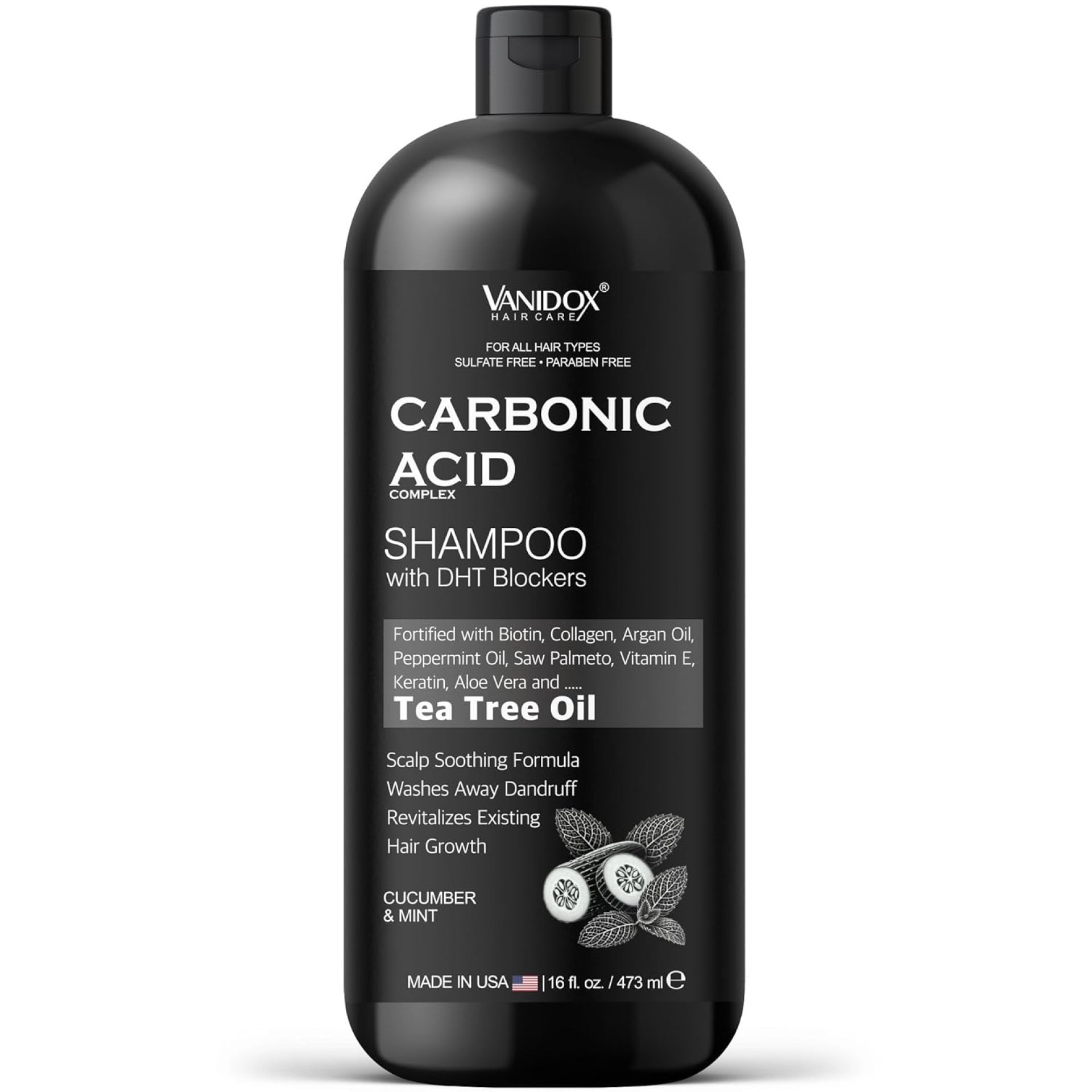 Carbonic Acid Shampoo for Men and Women with DHT Blockers – Made in USA – Stimulates Hair Growth, Scalp Exfoliator, Sulfate Free Shampoo with Biotin and Tea Tree Oil (16 Fl Oz) Carbonic Acid Shampoo for Men and Women with DHT Blockers – Made in USA – Stimulates Hair Growth, Scalp Exfoliator, Sulfate Free Shampoo with Biotin and Tea Tree Oil (16 Fl Oz)