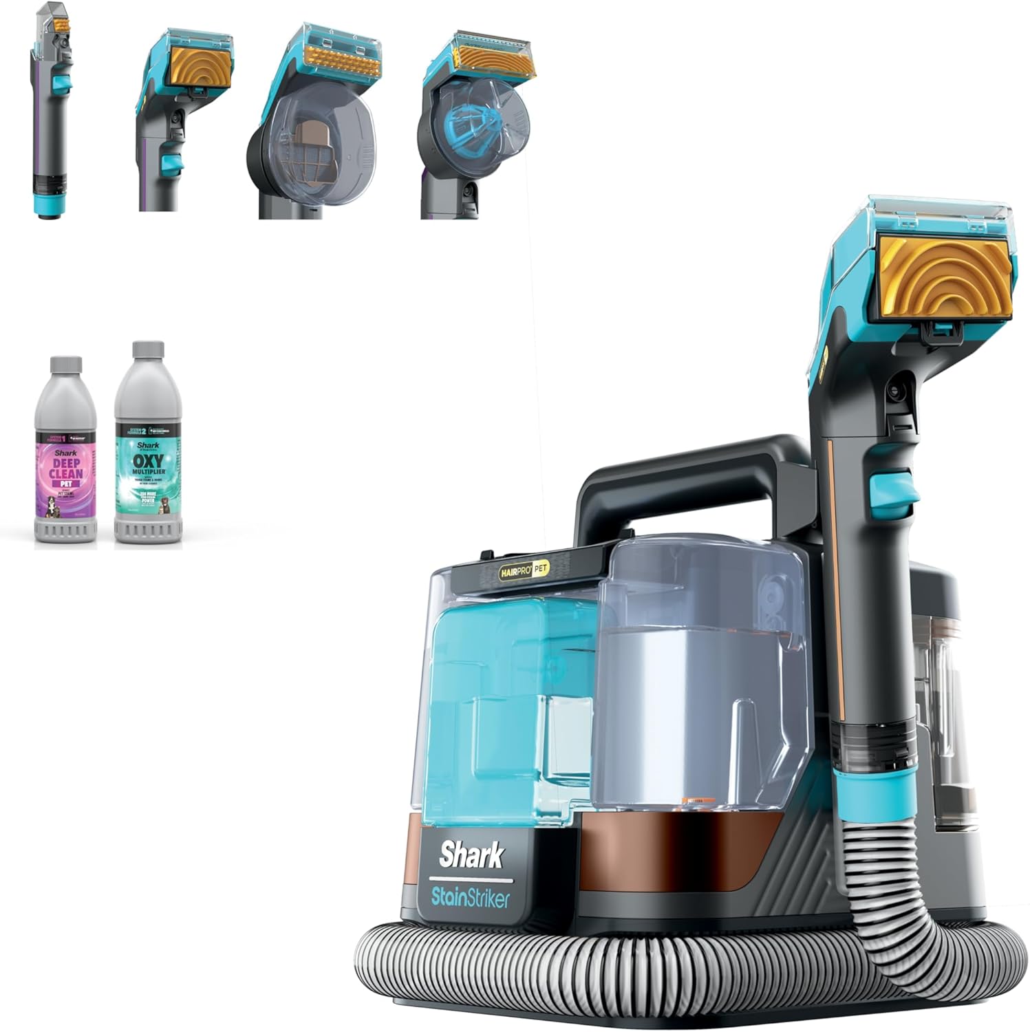 Shark StainStriker HairPro. Portable Carpet, Area Rug & Upholstery Spot & Stain Cleaner, Hair & Odor Eliminator for Carpets, Area Rugs, Upholstery & Cars. Perfect for Pets, Copper, PX251 Shark StainStriker HairPro. Portable Carpet, Area Rug & Upholstery Spot & Stain Cleaner, Hair & Odor Eliminator for Carpets, Area Rugs, Upholstery & Cars. Perfect for Pets, Copper, PX251