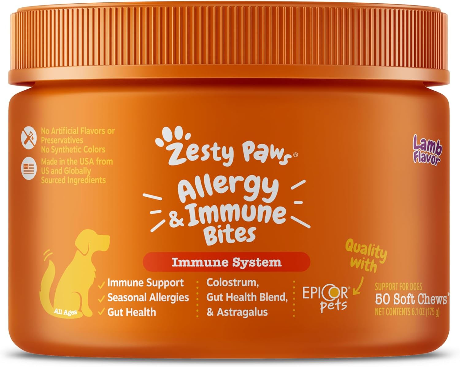 Zesty Paws Dog Allergy Relief – Dog Itching Skin Relief – Dog Probiotics for Itchy Skin and Itchy Ears – Dog Allergy Chews – Dog Itch Relief – Dog Skin Allergy Relief – Lamb – 50ct Zesty Paws Dog Allergy Relief – Dog Itching Skin Relief – Dog Probiotics for Itchy Skin and Itchy Ears – Dog Allergy Chews – Dog Itch Relief – Dog Skin Allergy Relief – Lamb – 50ct
