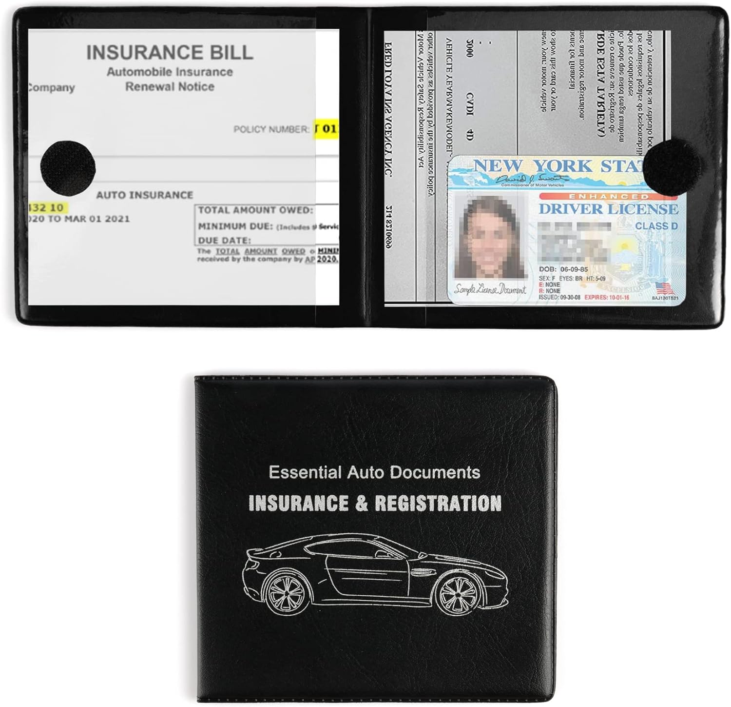 UYYE Auto Essential, Registration and Insurance Holder2-Pack, Interior Accessories for Car,Truck,SUV and Other Vehicle,Case Wallet for Documents Organizer(Black) UYYE Auto Essential, Registration and Insurance Holder2-Pack, Interior Accessories for Car,Truck,SUV and Other Vehicle,Case Wallet for Documents Organizer(Black)