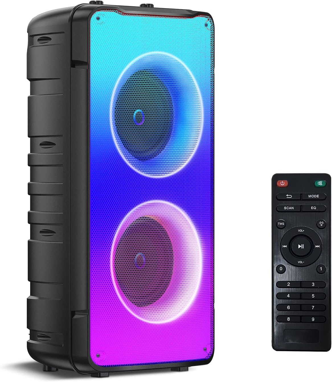 Bluetooth Speakers, 60W(80W Peak) Portable Loud Wireless Stereo Speaker with Rich Bass, Bluetooth 5.0, FM Radio, Colorful Light, TWS Pairing, EQ, 10000mAh Battery, Outdoor Speaker for Home Party Gift Bluetooth Speakers, 60W(80W Peak) Portable Loud Wireless Stereo Speaker with Rich Bass, Bluetooth 5.0, FM Radio, Colorful Light, TWS Pairing, EQ, 10000mAh Battery, Outdoor Speaker for Home Party Gift