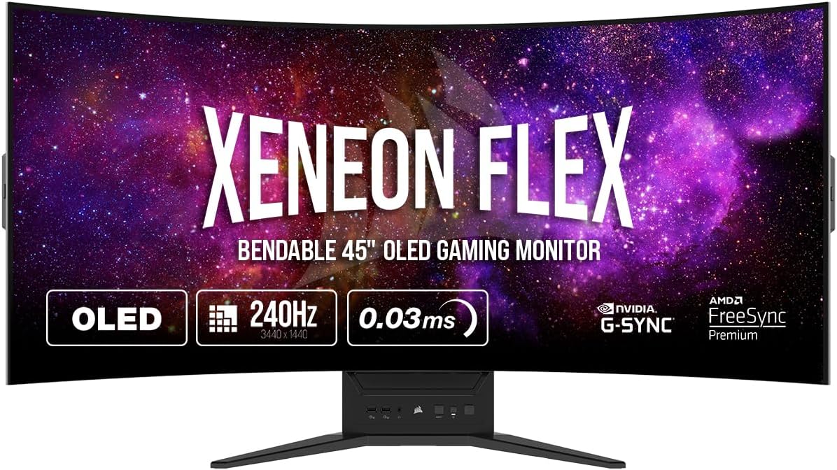 Corsair 45-Inch 240Hz OLED Gaming Monitor – 3440×1440, 0.03ms Response, G-SYNC/FreeSync Compatible Corsair 45-Inch 240Hz OLED Gaming Monitor – 3440×1440, 0.03ms Response, G-SYNC/FreeSync Compatible