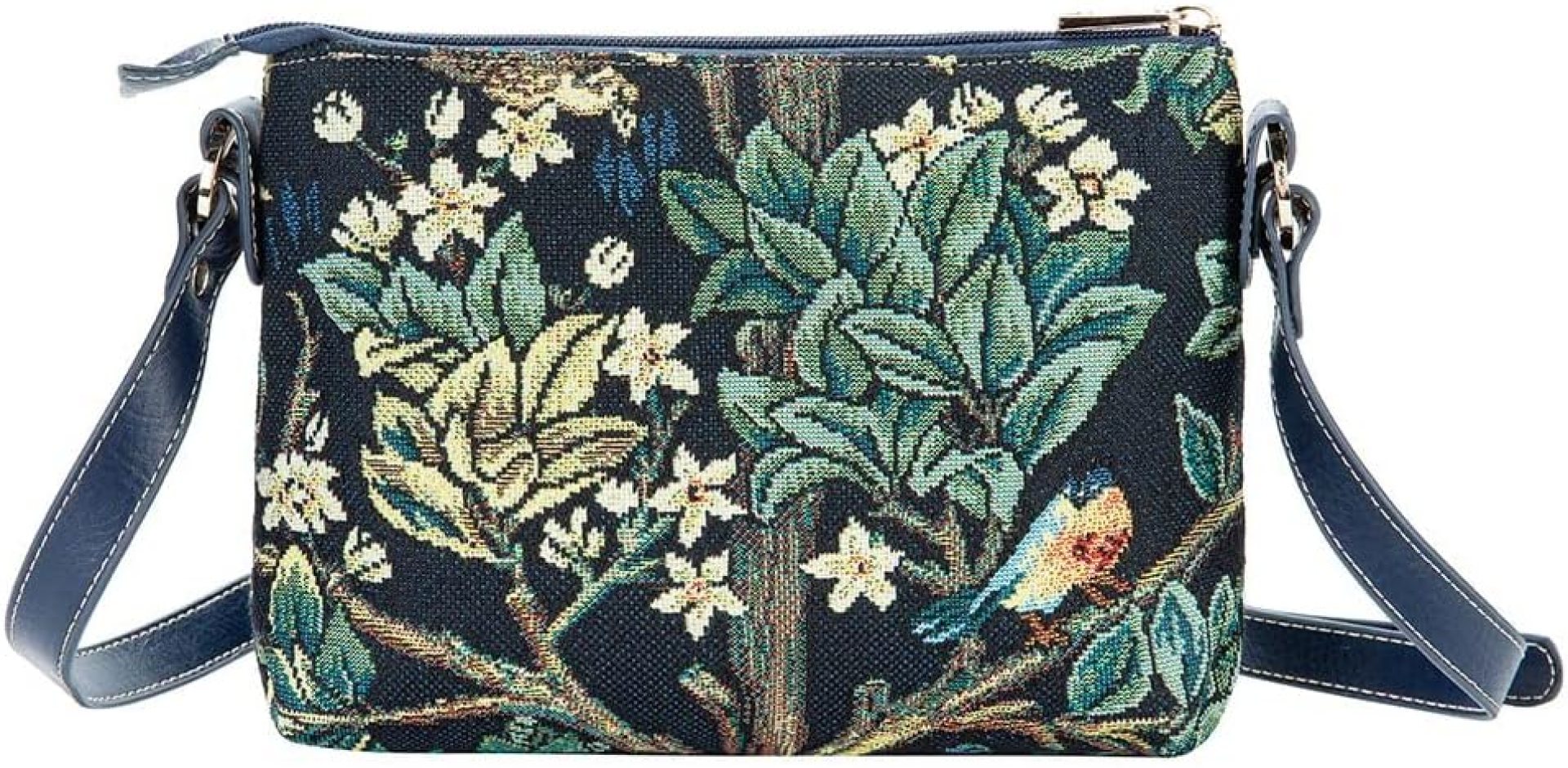 Signare Tapestry Tote Bag, Crossbody Bag and Cosmetic Makeup Bag for Women with William Morris Tree of Life in Blue backdrop Signare Tapestry Tote Bag, Crossbody Bag and Cosmetic Makeup Bag for Women with William Morris Tree of Life in Blue backdrop