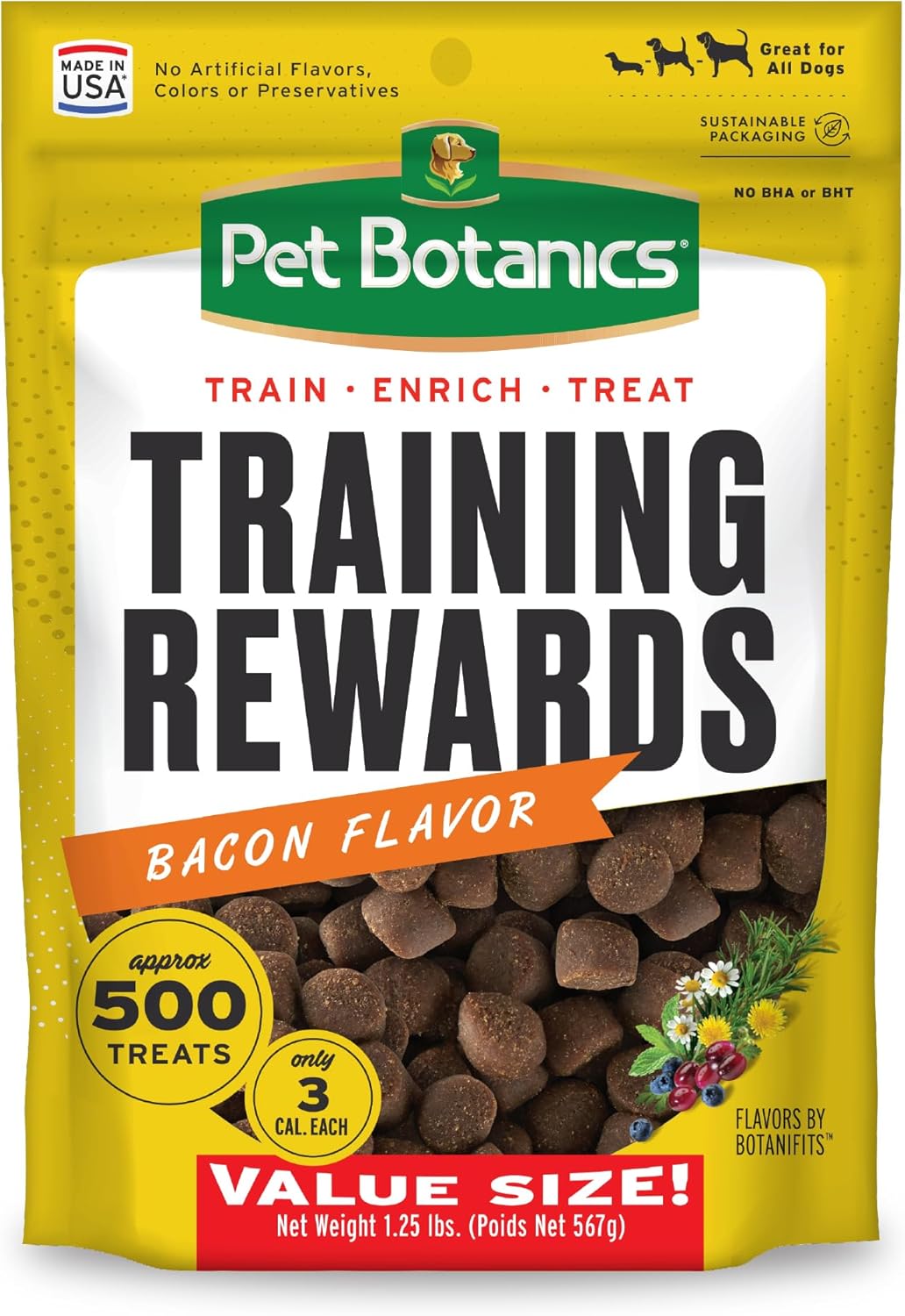 Pet Botanics Training Rewards Treats for Dogs, Made with Real Pork Liver, Focuses, Motivates, Rewards, Speeds Up Learning Curve, No BHA, BHT, Ethoxyquin, Bacon, 20 oz (1 pack) Pet Botanics Training Rewards Treats for Dogs, Made with Real Pork Liver, Focuses, Motivates, Rewards, Speeds Up Learning Curve, No BHA, BHT, Ethoxyquin, Bacon, 20 oz (1 pack)