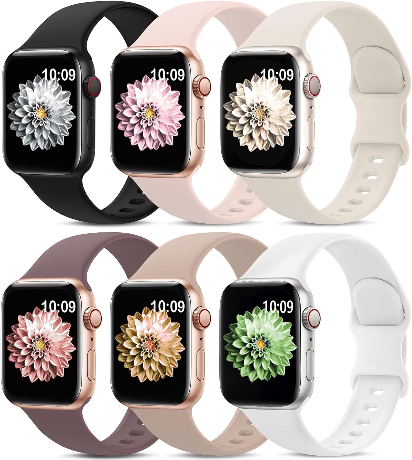 6 Pack Sport Bands Compatible with Apple Watch Band 38mm 40mm 41mm 42mm 44mm 45mm 49mm 46mm,Silicone Waterproof Strap Compatible with iWatch Apple Watch Series 10 9 Ultra 8 7 6 5 4 3 2 1 SE Women Men 6 Pack Sport Bands Compatible with Apple Watch Band 38mm 40mm 41mm 42mm 44mm 45mm 49mm 46mm,Silicone Waterproof Strap Compatible with iWatch Apple Watch Series 10 9 Ultra 8 7 6 5 4 3 2 1 SE Women Men
