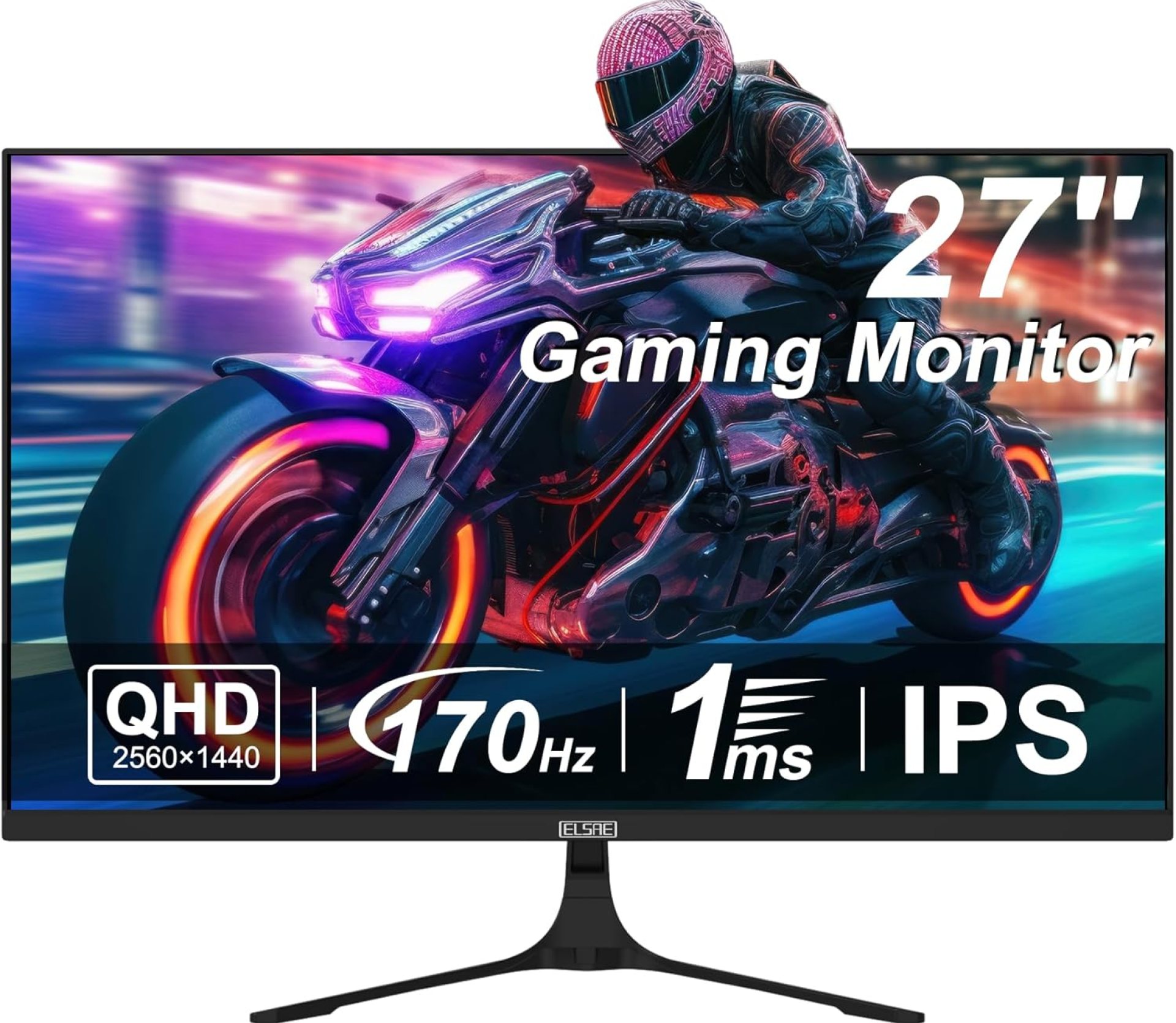 27 inch 2K Gaming Monitor, 170Hz/144Hz 1440P Fast IPS Monitor, 2x HDMI 2.0, 2x Display Port 1.4, Free-Sync, 1ms(GTG), Low Motion Blur, HDR10, 113% sRGB, Compatible with Switch/Xbox/PS5, VESA 75x75mm 27 inch 2K Gaming Monitor, 170Hz/144Hz 1440P Fast IPS Monitor, 2x HDMI 2.0, 2x Display Port 1.4, Free-Sync, 1ms(GTG), Low Motion Blur, HDR10, 113% sRGB, Compatible with Switch/Xbox/PS5, VESA 75x75mm