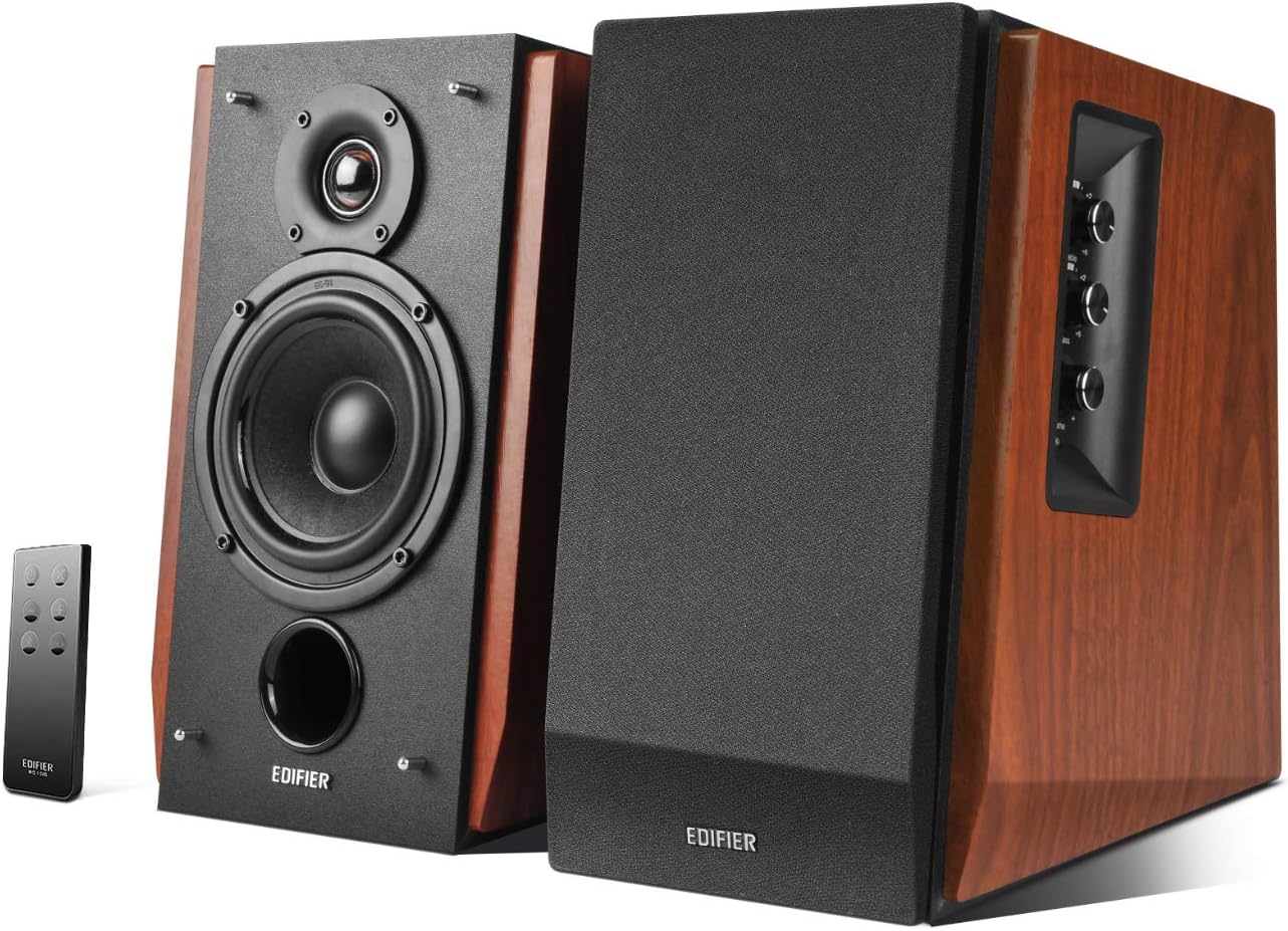 Edifier R1700BT Bluetooth Bookshelf Speakers – Active Near-Field Studio Monitors – Powered Speakers 2.0 Setup Wooden Enclosure – 66w RMS Edifier R1700BT Bluetooth Bookshelf Speakers – Active Near-Field Studio Monitors – Powered Speakers 2.0 Setup Wooden Enclosure – 66w RMS