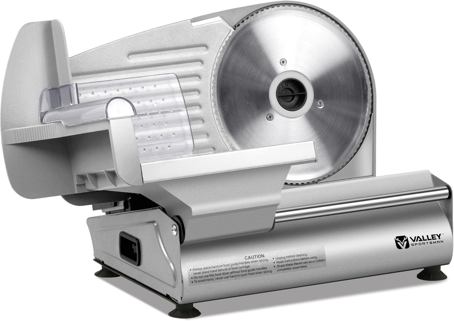 7.5″ Electric Meat Slicer Machine for Home, with Stainless Steel Blade, 180 W, Adjustable Thickness, Easy to Clean, Food Slicer, Cuts Meat, Bread, Cheese and Deli, Sliver 7.5″ Electric Meat Slicer Machine for Home, with Stainless Steel Blade, 180 W, Adjustable Thickness, Easy to Clean, Food Slicer, Cuts Meat, Bread, Cheese and Deli, Sliver