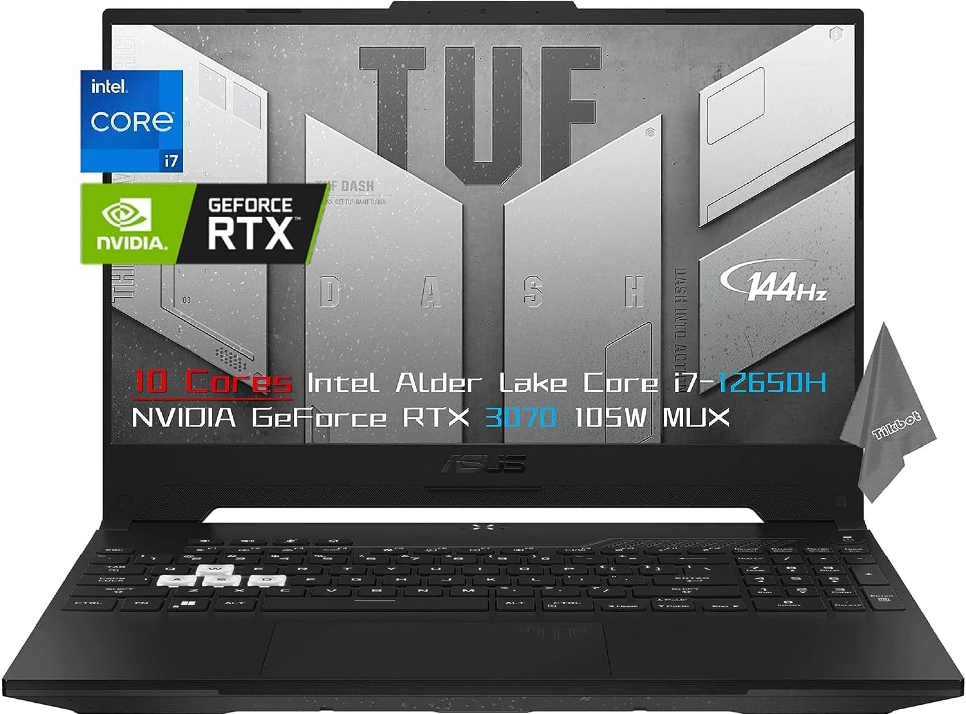 Asus 2022 TUF Dash 15.6” 144Hz Thin Flagship Gaming Laptop, 10 Cores Intel Alder Lake i7-12650H, GeForce RTX 3070 105W MUX, 40GB DDR5, 2TB SSD, Backlit KB, Wi-Fi 6, Thunderbolt 4 Asus 2022 TUF Dash 15.6” 144Hz Thin Flagship Gaming Laptop, 10 Cores Intel Alder Lake i7-12650H, GeForce RTX 3070 105W MUX, 40GB DDR5, 2TB SSD, Backlit KB, Wi-Fi 6, Thunderbolt 4