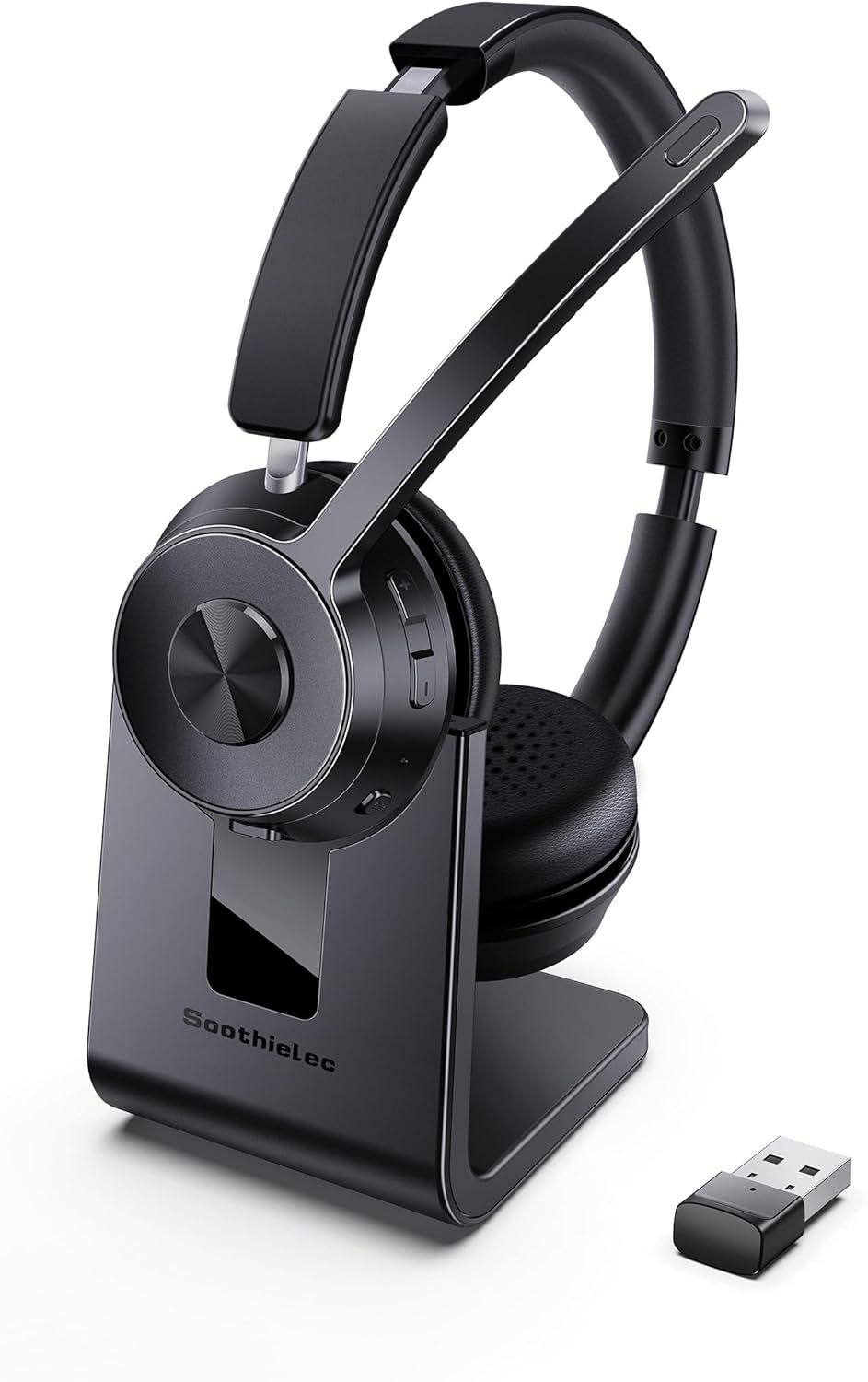 (Upgraded Version) Wireless Headset, Bluetooth Headset with Noise Cancelling Microphone, Best Headset with Mic Mute & USB Dongle for PC/Computer/Laptop/Cell Phones/Remote Work/Call Center (Upgraded Version) Wireless Headset, Bluetooth Headset with Noise Cancelling Microphone, Best Headset with Mic Mute & USB Dongle for PC/Computer/Laptop/Cell Phones/Remote Work/Call Center