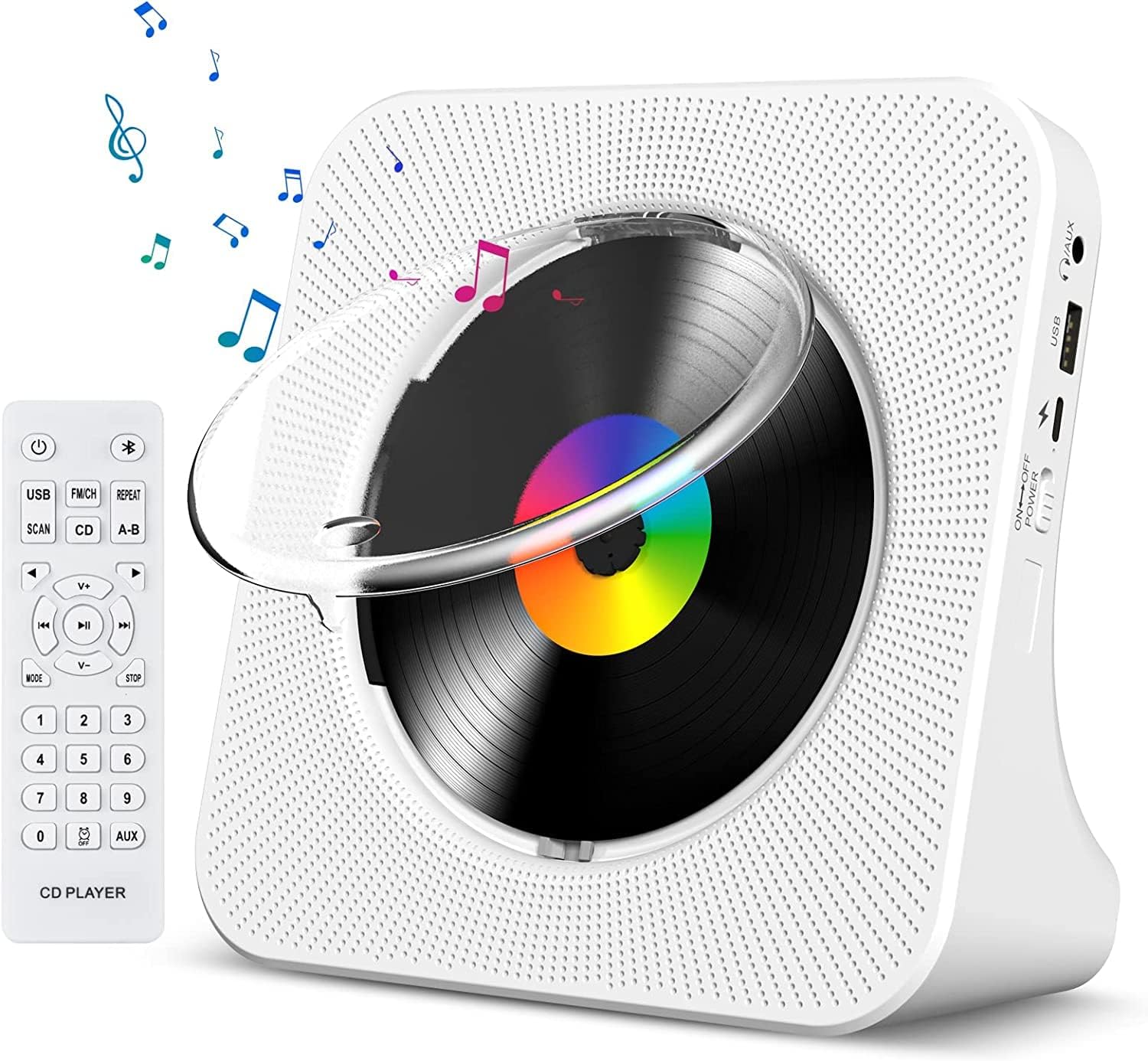 Gueray CD Player Portable Bluetooth Desktop CD Player for Home with Timer Built-in HiFi Speakers with LCD Screen Display Boombox FM Radio USB Type-c Gueray CD Player Portable Bluetooth Desktop CD Player for Home with Timer Built-in HiFi Speakers with LCD Screen Display Boombox FM Radio USB Type-c