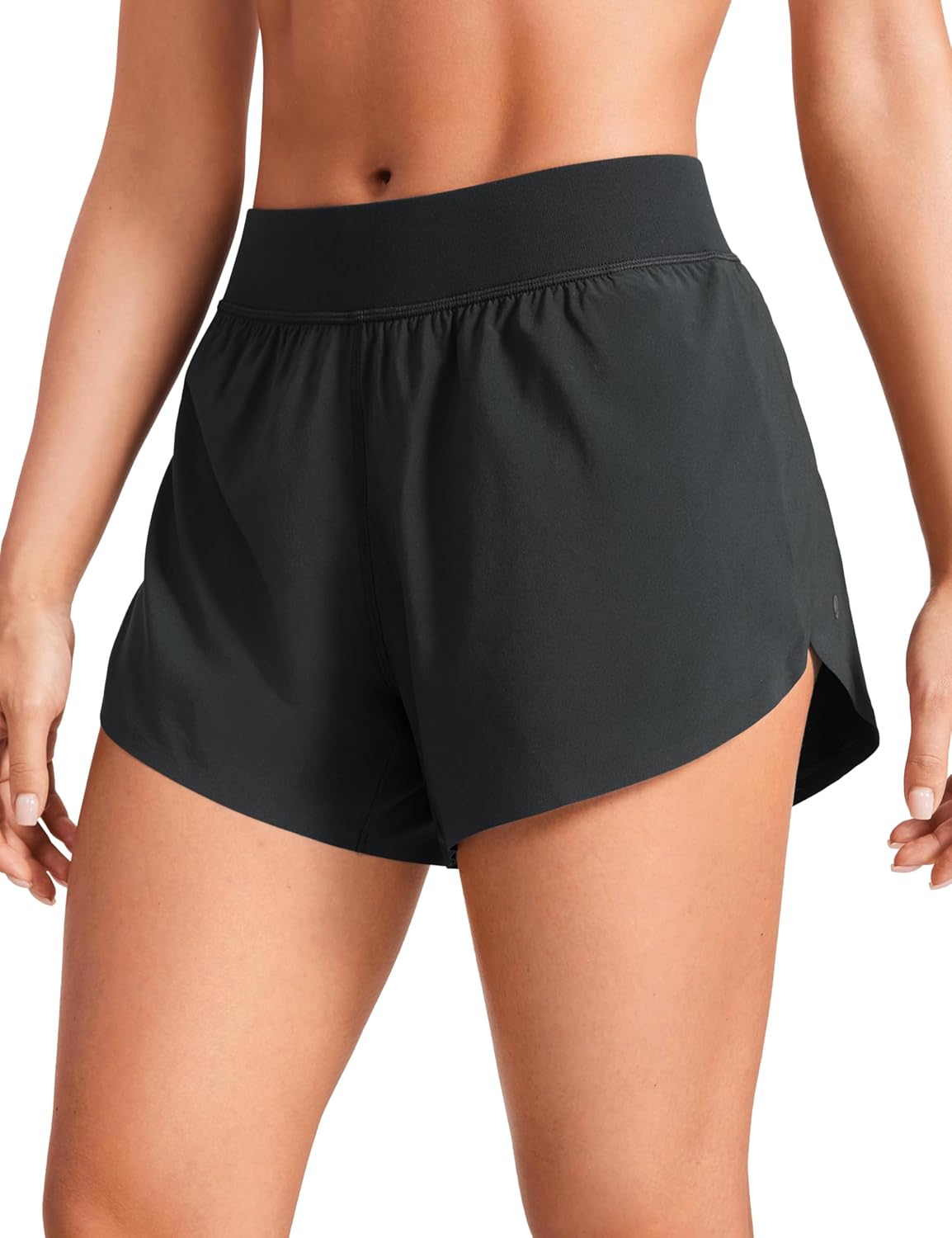 CRZ YOGA Mid Waisted Dolphin Athletic Shorts for Women 4″ Lightweight High Split Gym Workout Shorts with Liner Quick Dry CRZ YOGA Mid Waisted Dolphin Athletic Shorts for Women 4″ Lightweight High Split Gym Workout Shorts with Liner Quick Dry