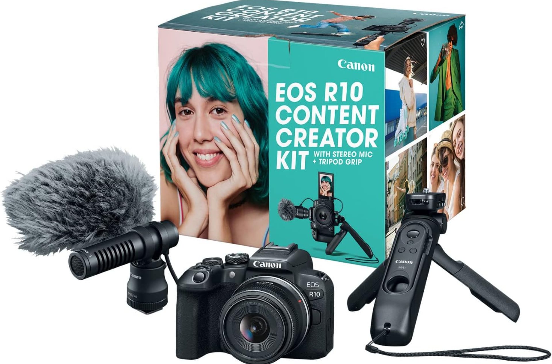 Canon EOS R10 Content Creator Kit, Mirrorless Vlogging Camera with RF-S18-45mm F4.5-6.3 is STM Lens, Tripod and Stereo Microphone, 24.2 Megapixel CMOS (APS-C) Sensor, 4K Video, Black Canon EOS R10 Content Creator Kit, Mirrorless Vlogging Camera with RF-S18-45mm F4.5-6.3 is STM Lens, Tripod and Stereo Microphone, 24.2 Megapixel CMOS (APS-C) Sensor, 4K Video, Black