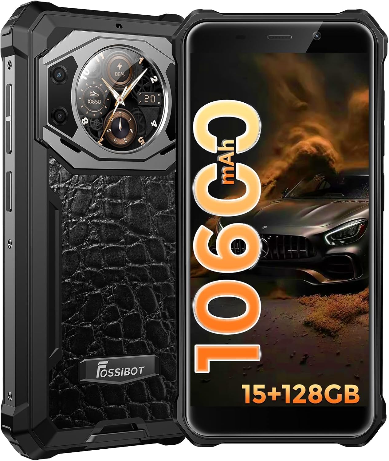FOSSIBOT F101 Pro Rugged Smartphone Unlocked, Dual Screen 8+128GB Storage 10600mAh Large Battery Grey FOSSIBOT F101 Pro Rugged Smartphone Unlocked, Dual Screen 8+128GB Storage 10600mAh Large Battery Grey
