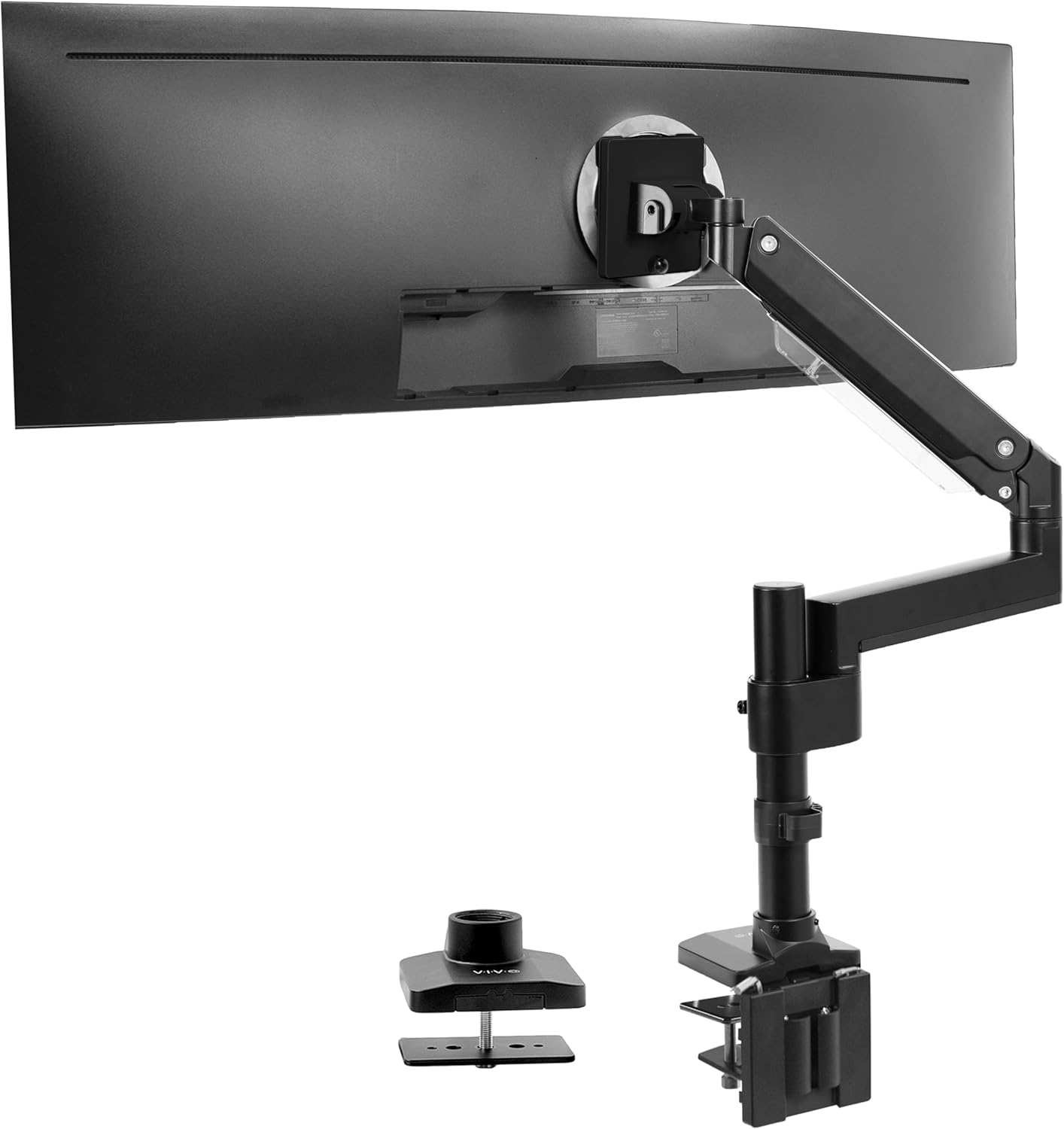 VIVO Premium Aluminum Tall Extended Monitor Arm for Ultrawide Monitors up to 49 inches and 33 lbs, Single Desk Mount Stand, Pneumatic Height Adjusting, Max VESA 100×100, Black, STAND-V101GT VIVO Premium Aluminum Tall Extended Monitor Arm for Ultrawide Monitors up to 49 inches and 33 lbs, Single Desk Mount Stand, Pneumatic Height Adjusting, Max VESA 100×100, Black, STAND-V101GT