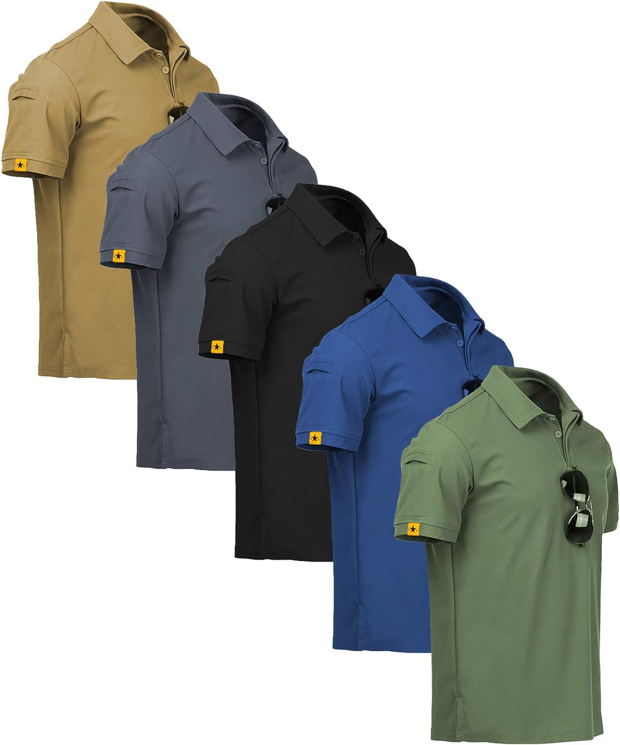 ZITY 5 Pack Mens Polo Shirt Short Sleeve Sports Golf Tennis T-Shirt Moisture-Wicking Summer Shirts ZITY 5 Pack Mens Polo Shirt Short Sleeve Sports Golf Tennis T-Shirt Moisture-Wicking Summer Shirts