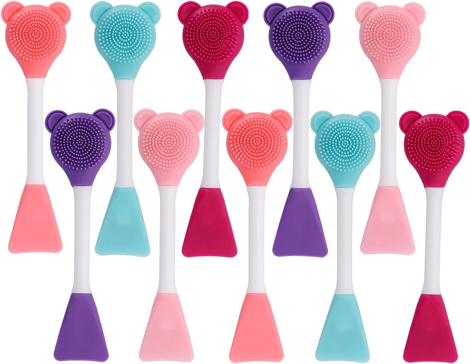 Tbestmax Manual Facial Brush Skin Cleansing Cleaner, Silicone Facial Scrubber, 2-in-1 Skin Care Face Wash for Deep Pore Exfoliation Massaging 10 Pcs Tbestmax Manual Facial Brush Skin Cleansing Cleaner, Silicone Facial Scrubber, 2-in-1 Skin Care Face Wash for Deep Pore Exfoliation Massaging 10 Pcs