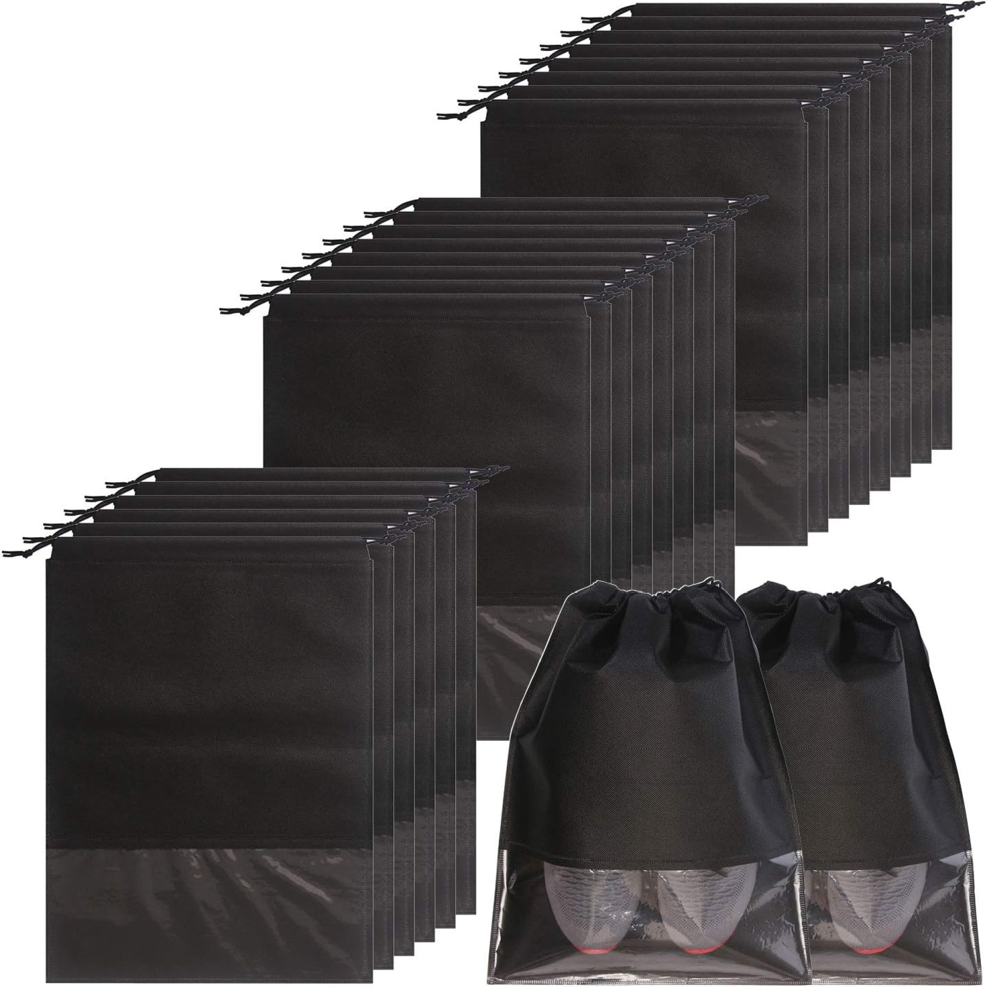 24PCS Travel Shoe Bags Non-Woven with Rope for Men and Women Large Shoes Storage Packing Pouch Organizers 24PCS Travel Shoe Bags Non-Woven with Rope for Men and Women Large Shoes Storage Packing Pouch Organizers