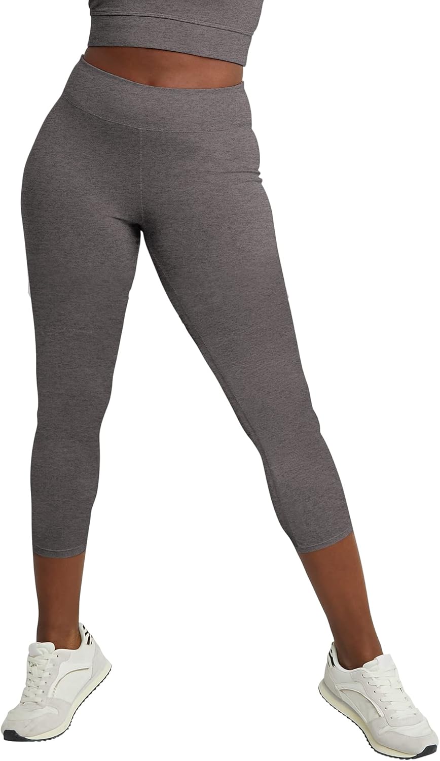 Hanes Women’s Capri Leggings, Stretch Cotton-Spandex Leggings, High Waist Women’s Sports Leggings, 22″ Hanes Women’s Capri Leggings, Stretch Cotton-Spandex Leggings, High Waist Women’s Sports Leggings, 22″