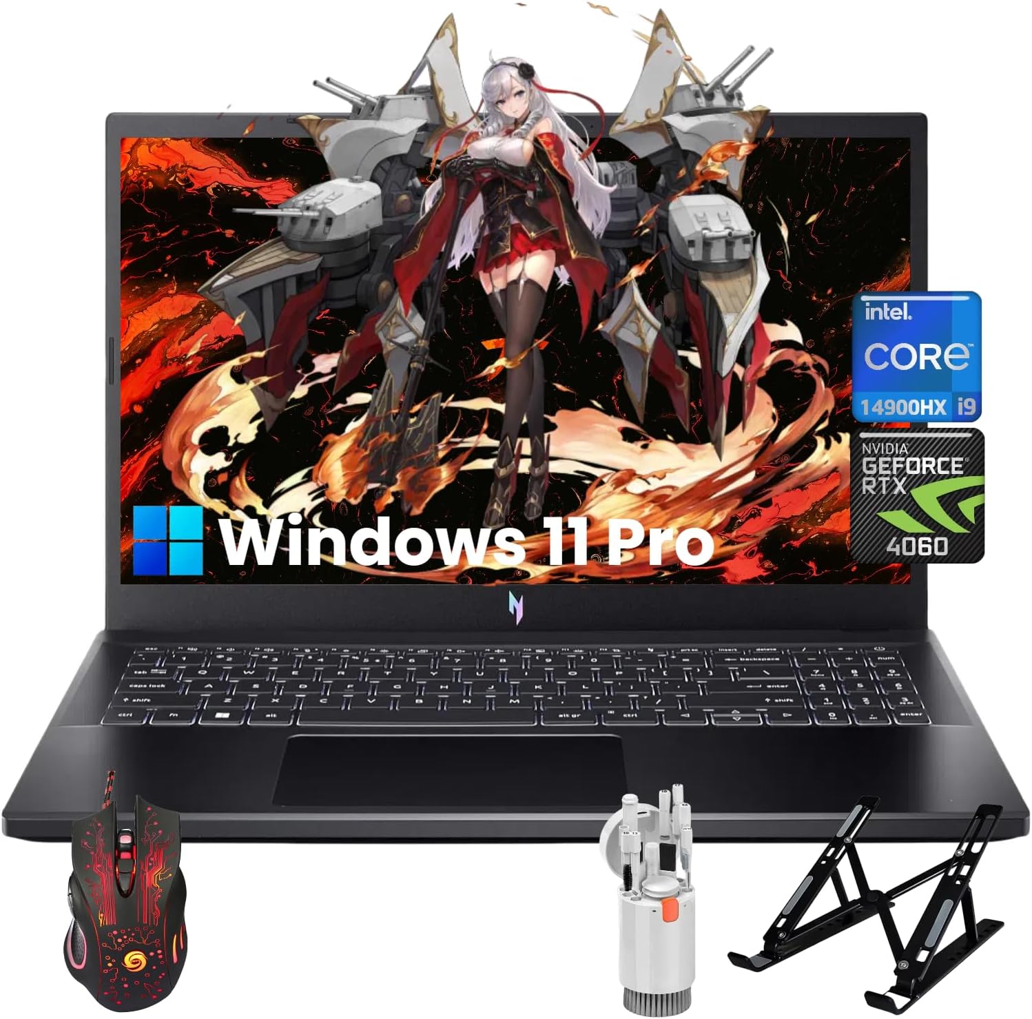 acer Nitro V Gaming Laptop – Windows 11 Pro, Intel Core i9-13900H(Up to 5.40 GHz), GeForce RTX 4060, 15.6″ FHD IPS 144Hz Display, Backlit Keyboard, 64 GB DDR5 | 4 TB SSD, with Hoouwrd Bundle acer Nitro V Gaming Laptop – Windows 11 Pro, Intel Core i9-13900H(Up to 5.40 GHz), GeForce RTX 4060, 15.6″ FHD IPS 144Hz Display, Backlit Keyboard, 64 GB DDR5 | 4 TB SSD, with Hoouwrd Bundle