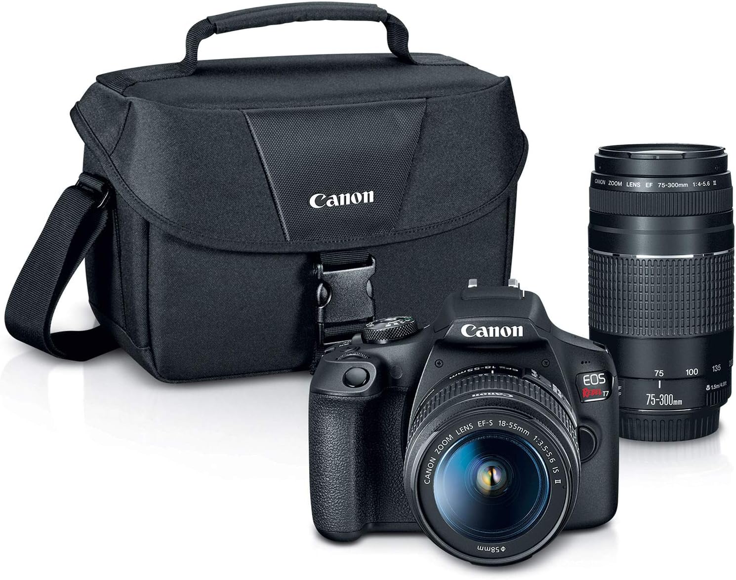 Canon EOS Rebel T7 DSLR Camera|2 Lens Kit with EF18-55mm + EF 75-300mm Lens, Black Canon EOS Rebel T7 DSLR Camera|2 Lens Kit with EF18-55mm + EF 75-300mm Lens, Black