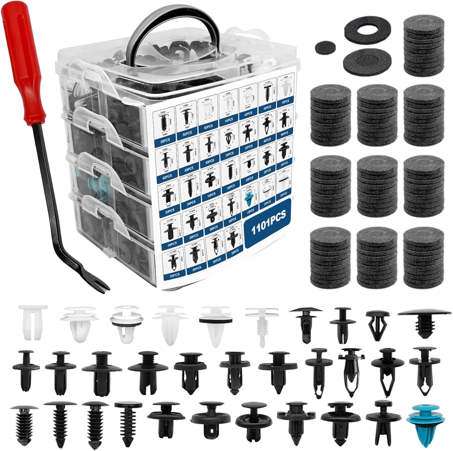 1101PCS Car Door Trim Panel Clips Kit, Car Retainer Clips Auto Push Pin Rivets Set – 32 Most Popular Sizes and 1 Pcs Fastener Remover Remover for GM Ford Mazda Chrysler Benz Subaru Toyota Honda 1101PCS Car Door Trim Panel Clips Kit, Car Retainer Clips Auto Push Pin Rivets Set – 32 Most Popular Sizes and 1 Pcs Fastener Remover Remover for GM Ford Mazda Chrysler Benz Subaru Toyota Honda