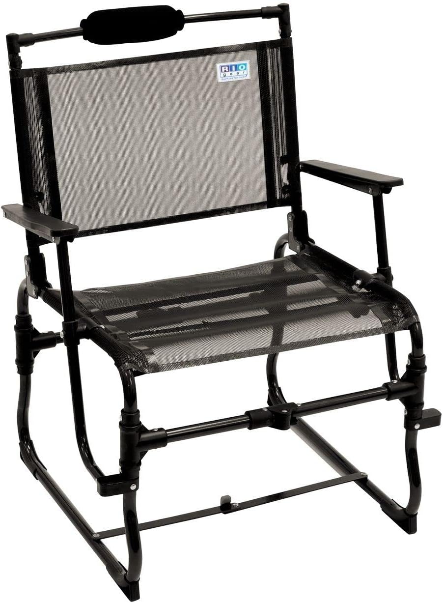 Rio Gear 15.5″ Seat Height Compact Traveler Folding Chair with Hard Arms – Large Rio Gear 15.5″ Seat Height Compact Traveler Folding Chair with Hard Arms – Large