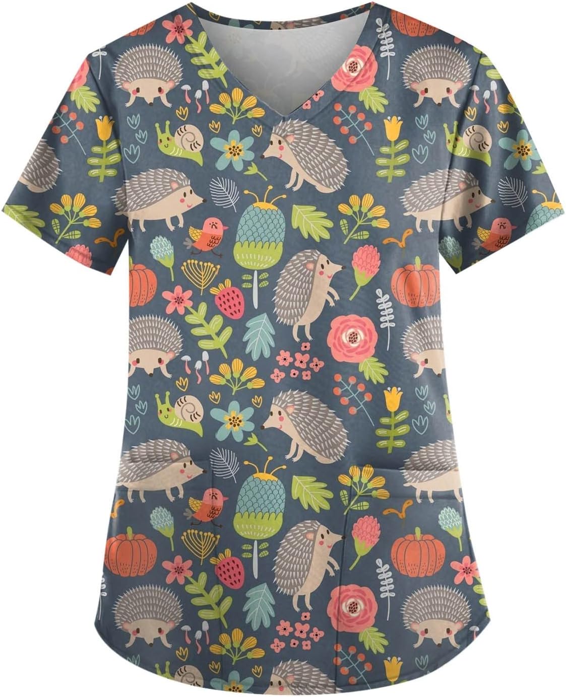 Christmas Printed Scrub Shirt Nurse Uniforms for Women, Dinosaur Print Tunic Short Sleeve V-Neck Tops with Pockets Christmas Printed Scrub Shirt Nurse Uniforms for Women, Dinosaur Print Tunic Short Sleeve V-Neck Tops with Pockets