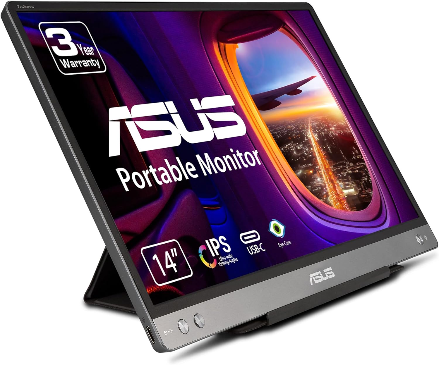 ASUS ZenScreen MB14AC 14” Portable USB Monitor, 1080P Full HD, IPS, USB Type-C, Eye Care, Anti-glare surface, External Screen for Laptop, Hybrid Signal Solution, 3-Year Warranty , GRAY ASUS ZenScreen MB14AC 14” Portable USB Monitor, 1080P Full HD, IPS, USB Type-C, Eye Care, Anti-glare surface, External Screen for Laptop, Hybrid Signal Solution, 3-Year Warranty , GRAY