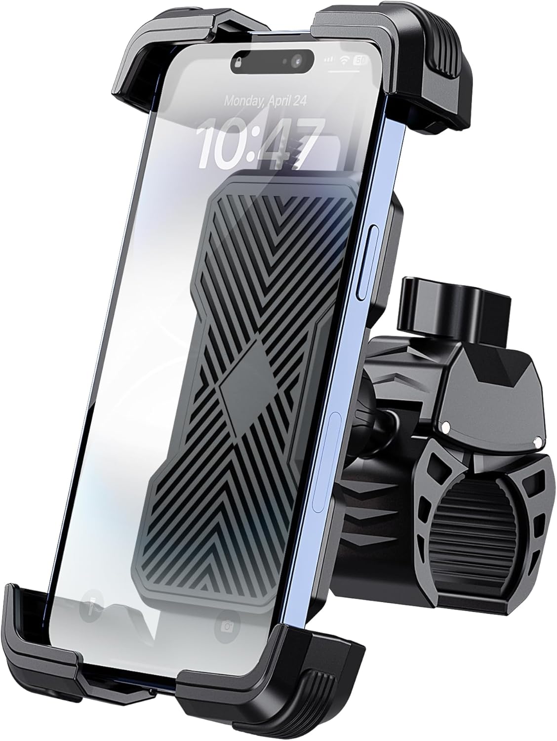 Bike Phone Holder, Universal Motorcycle Phone Holder with 360 Rotate for 4.7-7.2 Inch Smartphones, Compatible with Road Bike MTB Scooter Bike Phone Holder, Universal Motorcycle Phone Holder with 360 Rotate for 4.7-7.2 Inch Smartphones, Compatible with Road Bike MTB Scooter