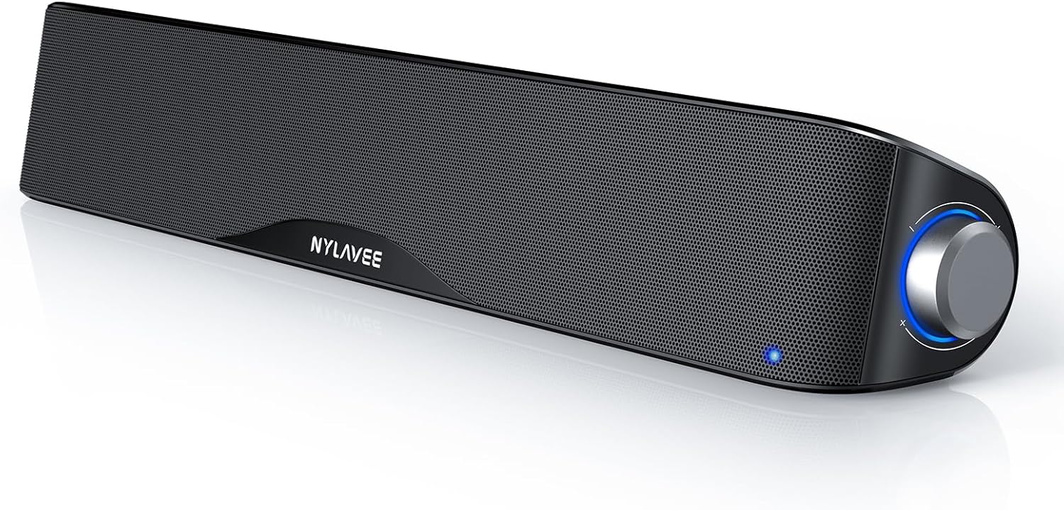 Computer Speakers, HiFi Sound Quality Computer Sound Bar, USB Powered PC Speakers, Bluetooth 5.0 and 3.5mm Aux-in Computer Speakers for Desktop, Laptops, PCs, Phones, Tablets, Xbox, Gaming Speakers Computer Speakers, HiFi Sound Quality Computer Sound Bar, USB Powered PC Speakers, Bluetooth 5.0 and 3.5mm Aux-in Computer Speakers for Desktop, Laptops, PCs, Phones, Tablets, Xbox, Gaming Speakers