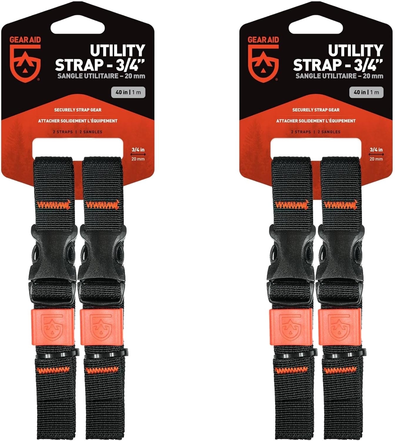 GEAR AID Utility Straps with Side-Release Buckle, Secure and Compress Camping, Biking, Hunting, Boating Gear, Multiple Sizes GEAR AID Utility Straps with Side-Release Buckle, Secure and Compress Camping, Biking, Hunting, Boating Gear, Multiple Sizes