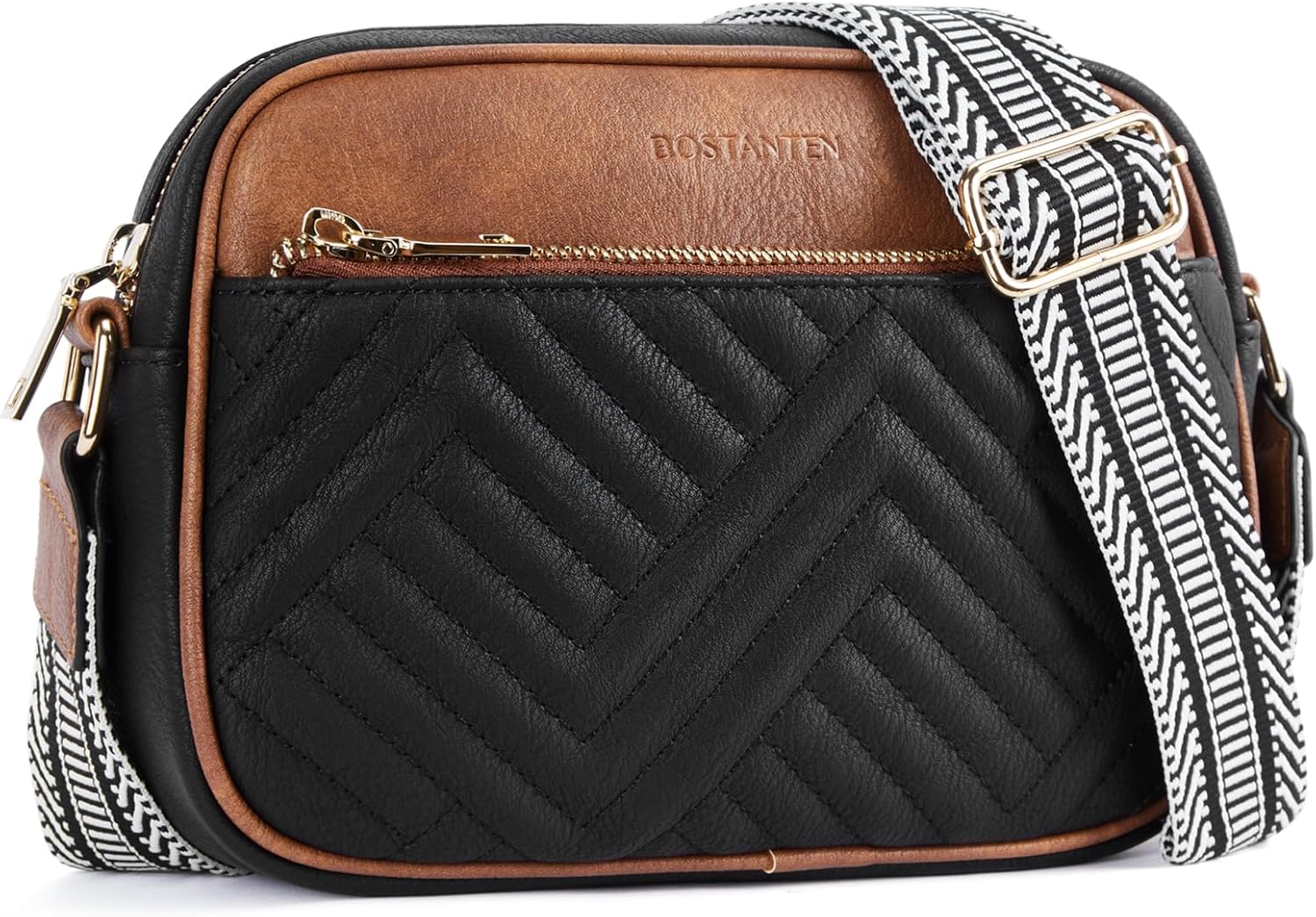 BOSTANTEN Quilted Crossbody Bags for Women Vegan Leather Purses Small Shoulder Handbags with Wide Strap BOSTANTEN Quilted Crossbody Bags for Women Vegan Leather Purses Small Shoulder Handbags with Wide Strap
