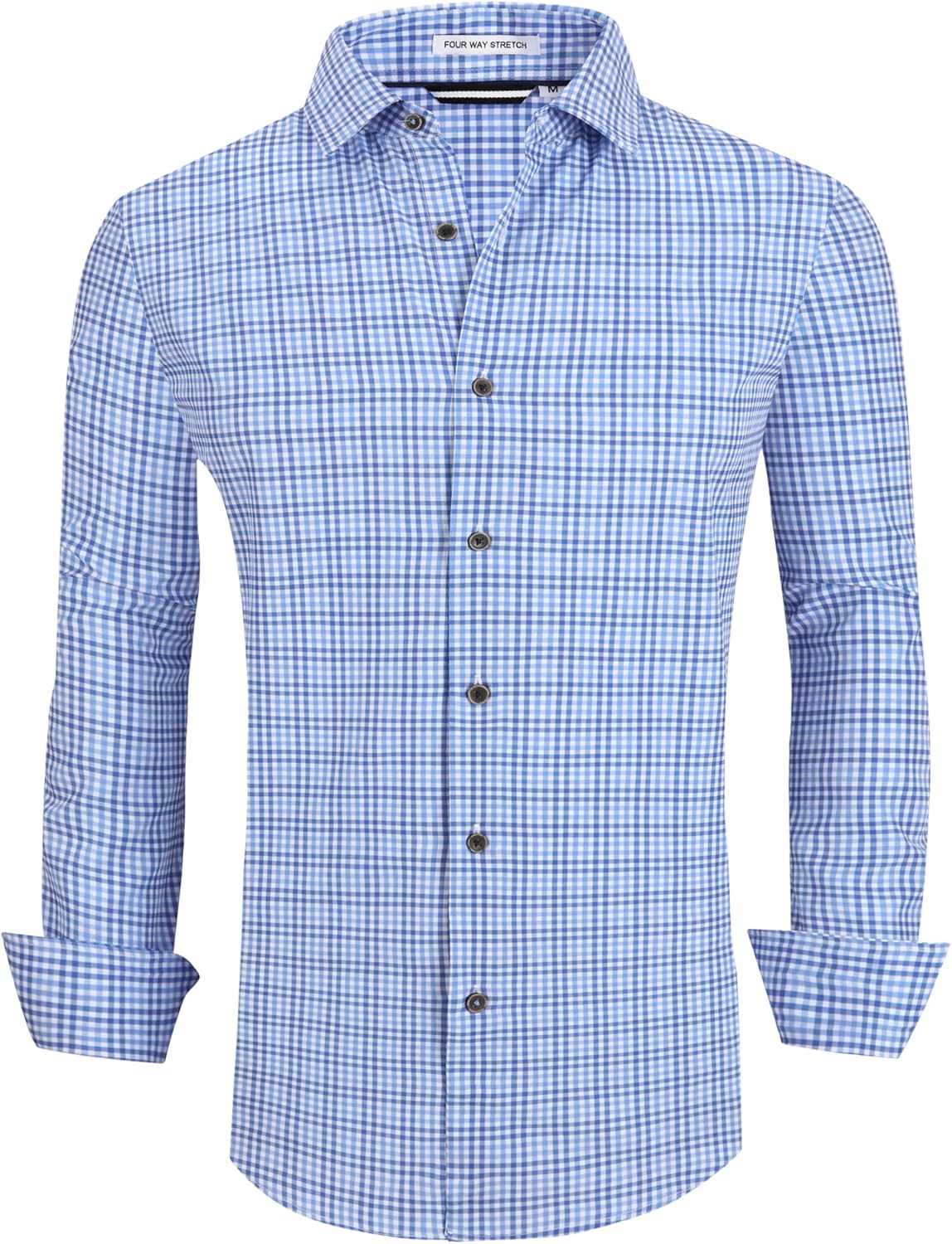 Alex Vando Mens Button Down Shirts Wrinkle Free 4-Way Stretch Print Business Casual Shirt Alex Vando Mens Button Down Shirts Wrinkle Free 4-Way Stretch Print Business Casual Shirt