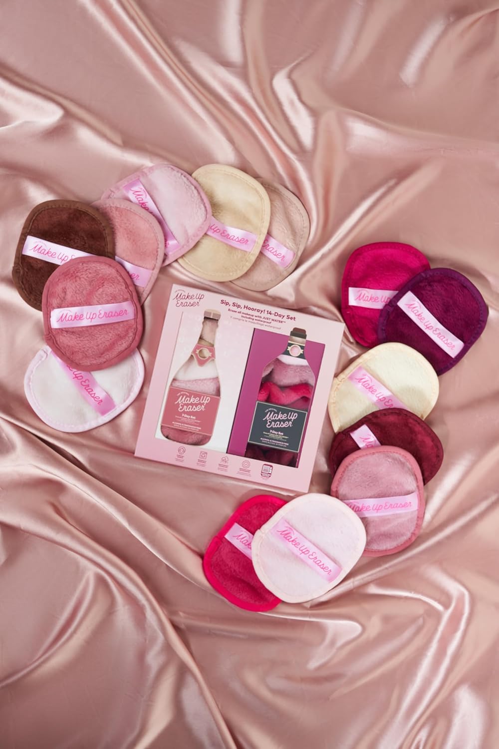The Original MakeUp Eraser, 14-Day Gift Set, Erase All Makeup With Just Water, Including Waterproof Mascara, Eyeliner, Foundation, Lipstick, Sunscreen, and More! Sip Sip Hooray, 14ct. The Original MakeUp Eraser, 14-Day Gift Set, Erase All Makeup With Just Water, Including Waterproof Mascara, Eyeliner, Foundation, Lipstick, Sunscreen, and More! Sip Sip Hooray, 14ct.