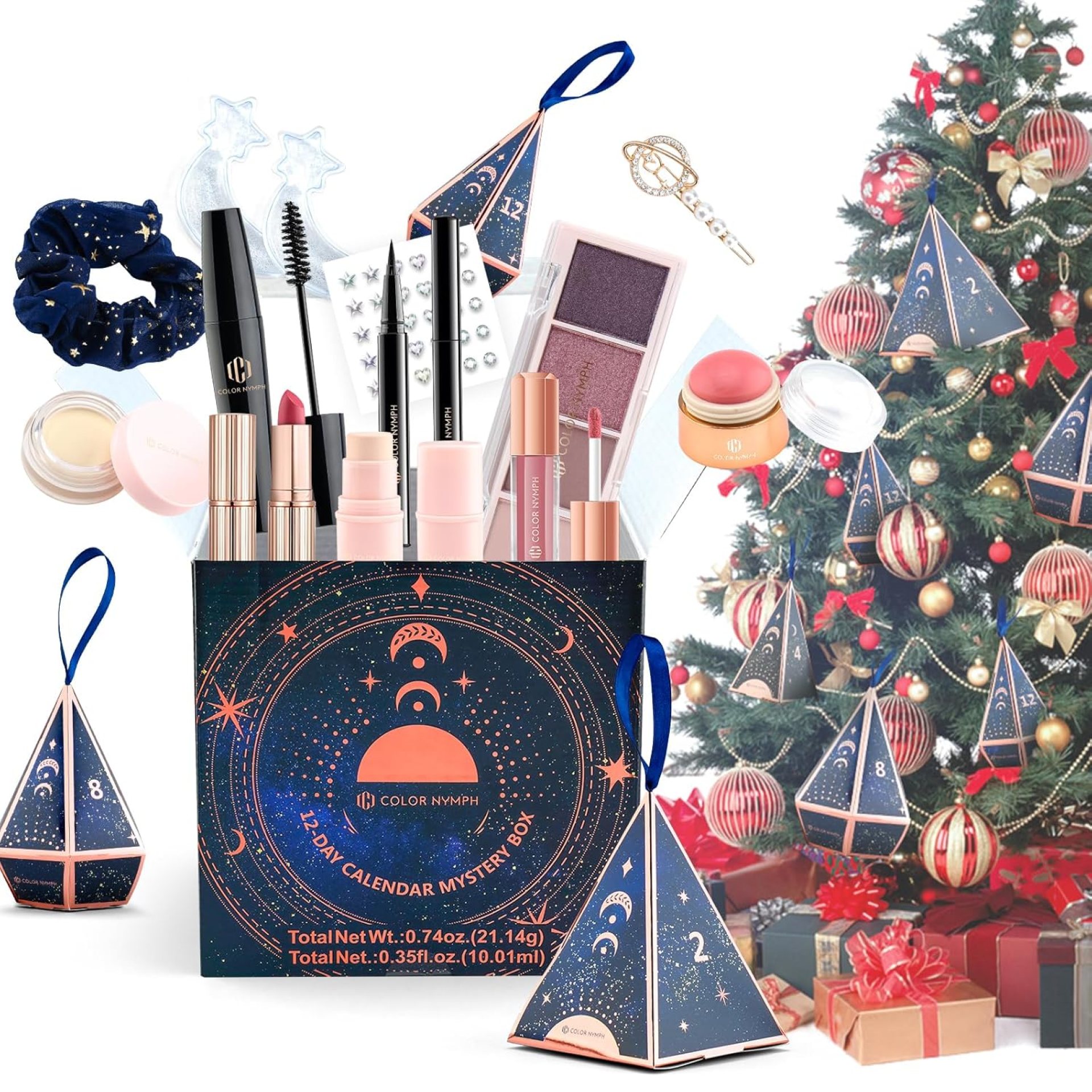 Color Nymph Makeup Kit Mystery Boxes, 12PCS Makeup Sets For Christmas Tree Decors, Xmas Gift Makeup Set For Teens Girls Cosmetic Sets Blind Box Includ Eyeshadows Lipstick Mascara Tools etc – Blue Color Nymph Makeup Kit Mystery Boxes, 12PCS Makeup Sets For Christmas Tree Decors, Xmas Gift Makeup Set For Teens Girls Cosmetic Sets Blind Box Includ Eyeshadows Lipstick Mascara Tools etc – Blue