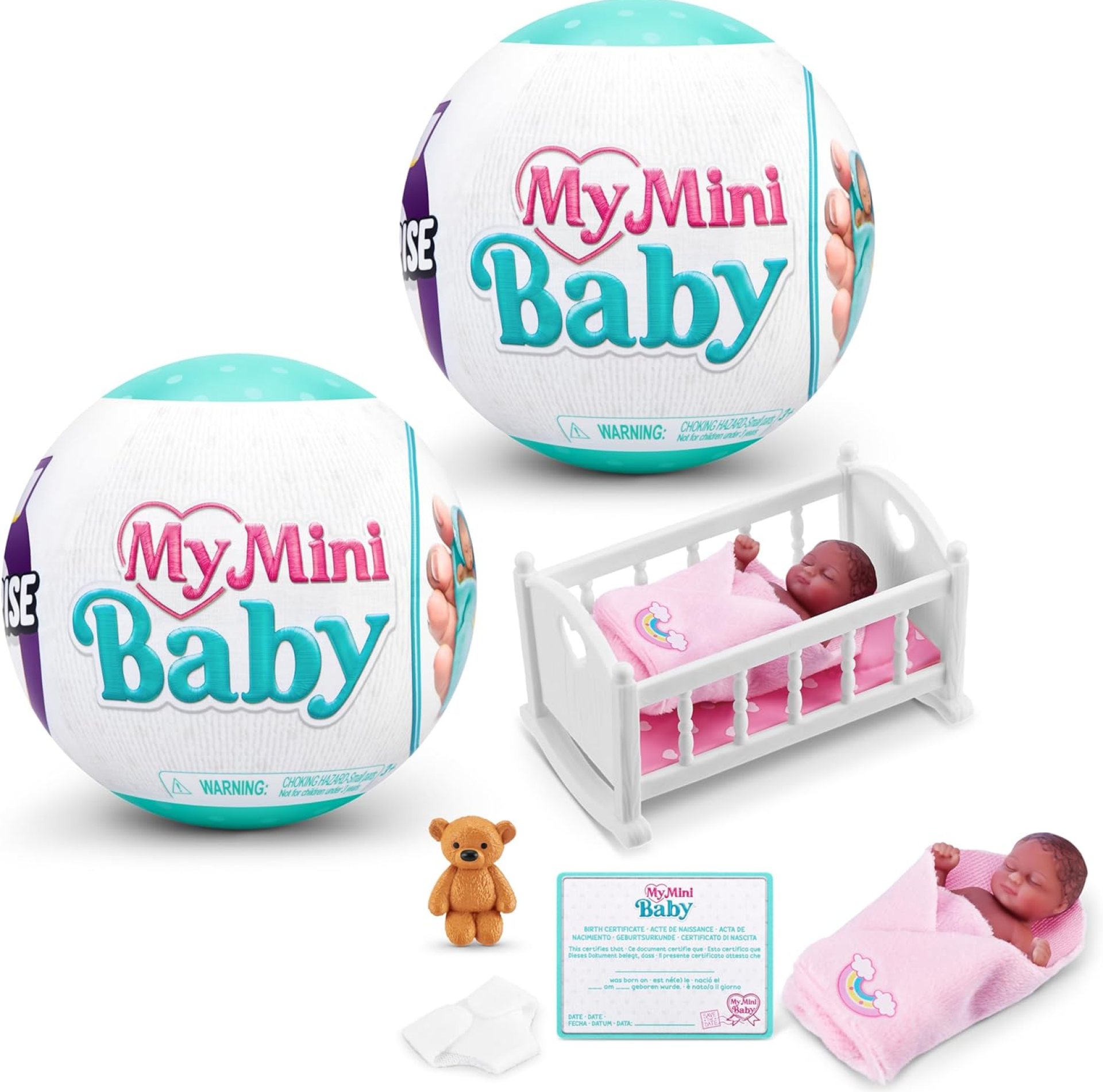 5 Surprise My Mini Baby Series 1 (2 Pack) by ZURU, Collectible Mystery Capsule, Toy for Girls, Realistic Miniature Baby, Playset and Accessories 5 Surprise My Mini Baby Series 1 (2 Pack) by ZURU, Collectible Mystery Capsule, Toy for Girls, Realistic Miniature Baby, Playset and Accessories