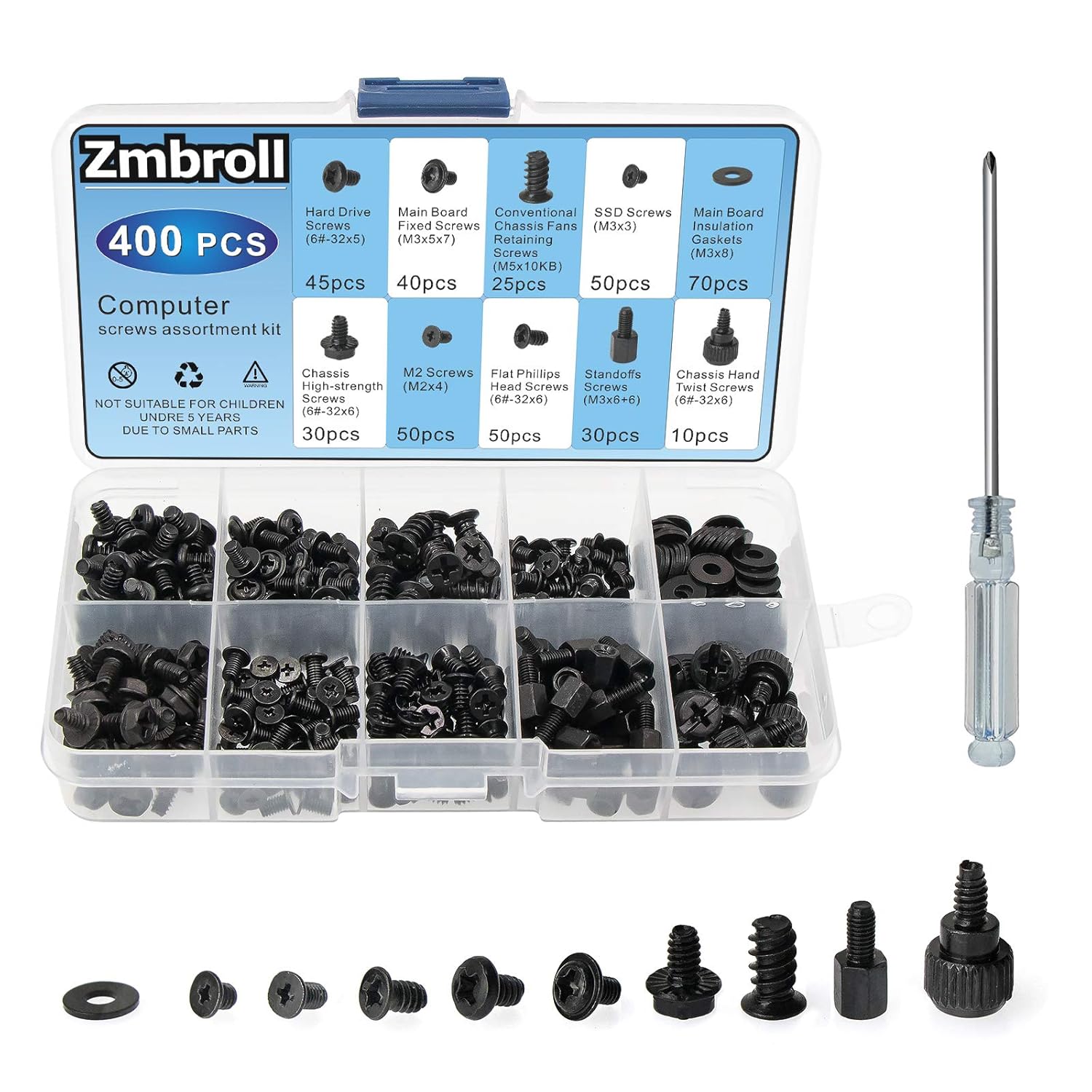 400Pcs Computer Screws Standoffs Kit SSD Screw for Universal Motherboard PC Computer Case Screw Fan CD-ROM with Screwdriver 400Pcs Computer Screws Standoffs Kit SSD Screw for Universal Motherboard PC Computer Case Screw Fan CD-ROM with Screwdriver