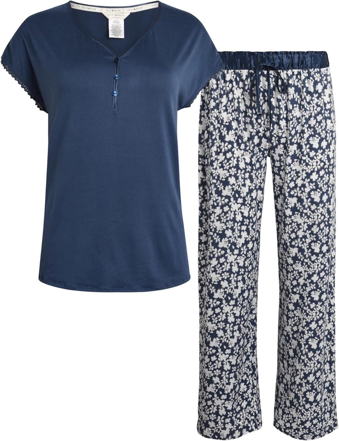 Lucky Brand Women’s Pajama Set – 2 Piece Henley Sleep Shirt and Lounge Pants – Sleepwear Set for Women (S-XL) Lucky Brand Women’s Pajama Set – 2 Piece Henley Sleep Shirt and Lounge Pants – Sleepwear Set for Women (S-XL)