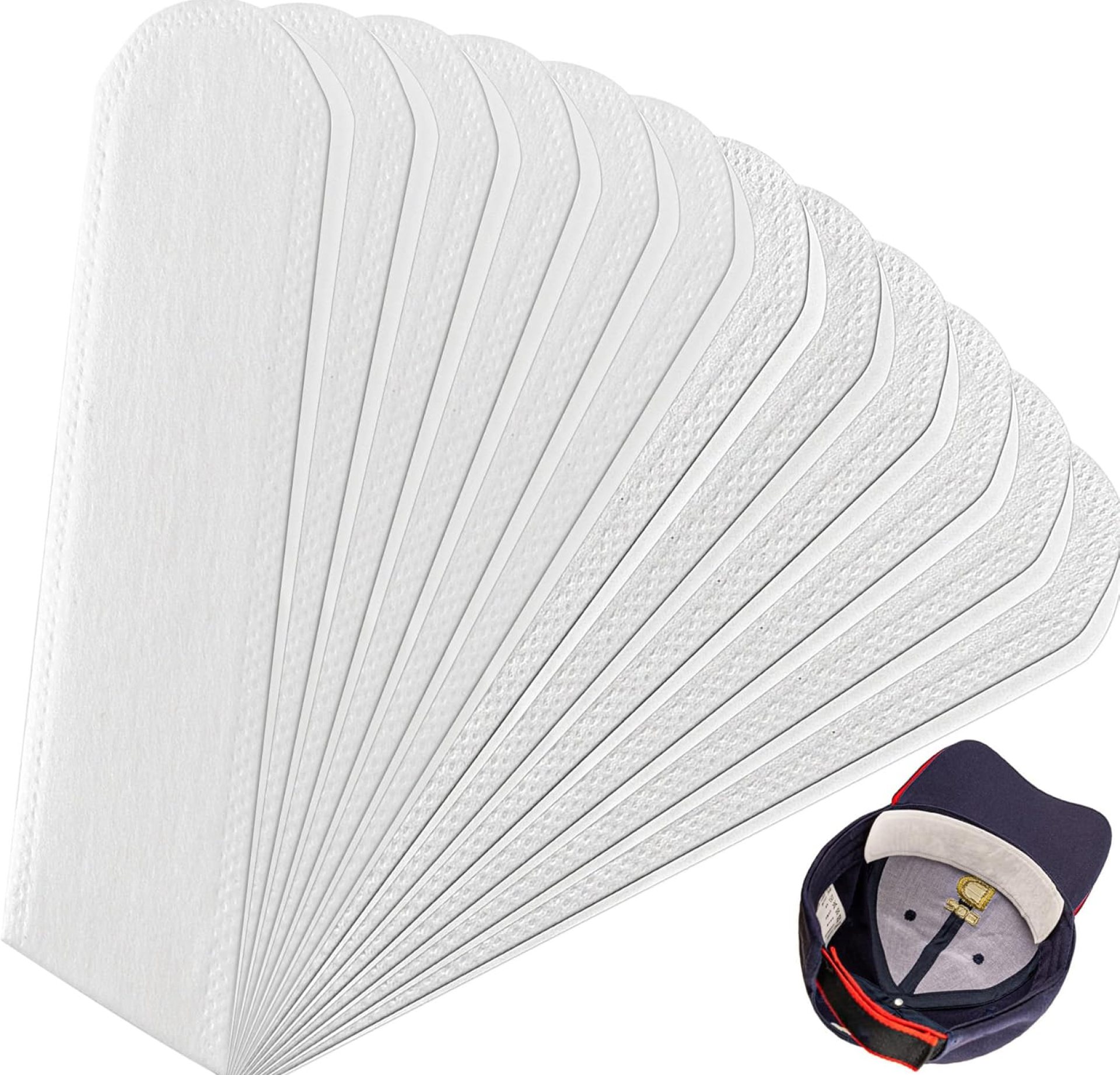 Framendino, 100 Pack Disposable Sweat Pads Golf Hat Liner Cap for Makeup Sports Framendino, 100 Pack Disposable Sweat Pads Golf Hat Liner Cap for Makeup Sports