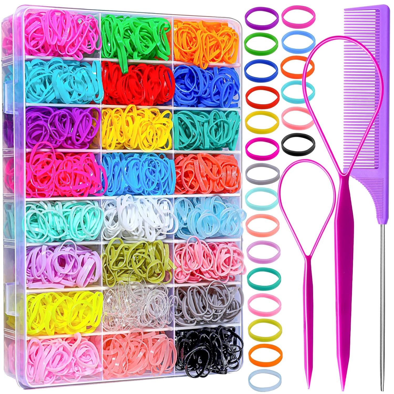 YGDZ Elastic Hair Bands 24 Colors, 1500 pcs Mini Hair Rubber Bands for Hair, Colorful Toddler Hair Accessories, Soft Small Girl Hair Ties, Hair Accessories Set for Girl, Baby, Kids YGDZ Elastic Hair Bands 24 Colors, 1500 pcs Mini Hair Rubber Bands for Hair, Colorful Toddler Hair Accessories, Soft Small Girl Hair Ties, Hair Accessories Set for Girl, Baby, Kids