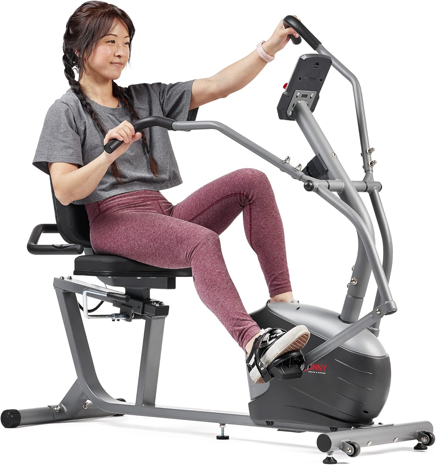 Sunny Health & Fitness Compact Performance Recumbent Bike w/Dual Motion Arm/Leg Exercisers for Senior Home Training w/Quick Adjust Seat & Optional Exclusive Free SunnyFit App Bluetooth Connectivity Sunny Health & Fitness Compact Performance Recumbent Bike w/Dual Motion Arm/Leg Exercisers for Senior Home Training w/Quick Adjust Seat & Optional Exclusive Free SunnyFit App Bluetooth Connectivity