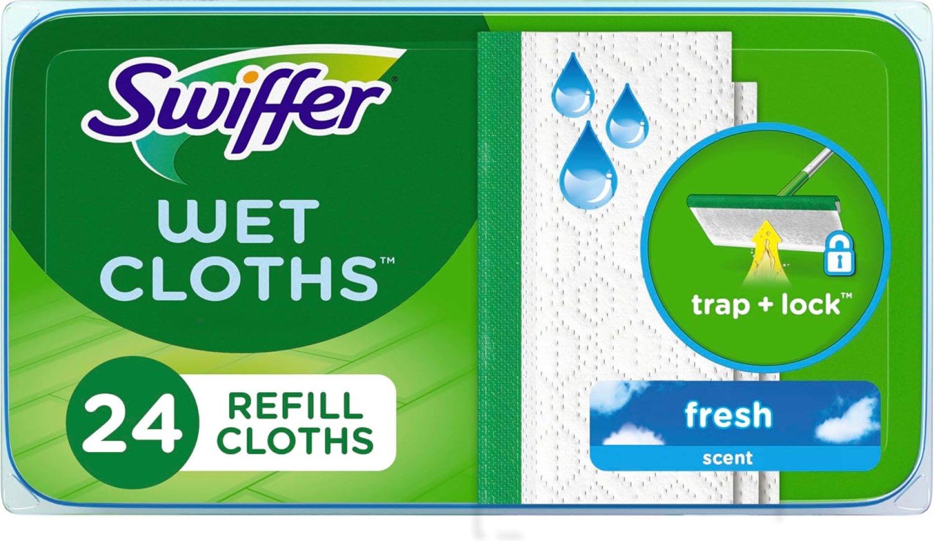 Swiffer Sweeper Wet Mopping Cloths, Mops for Floor Cleaning, Open-Window Fresh, 24 Count Swiffer Sweeper Wet Mopping Cloths, Mops for Floor Cleaning, Open-Window Fresh, 24 Count